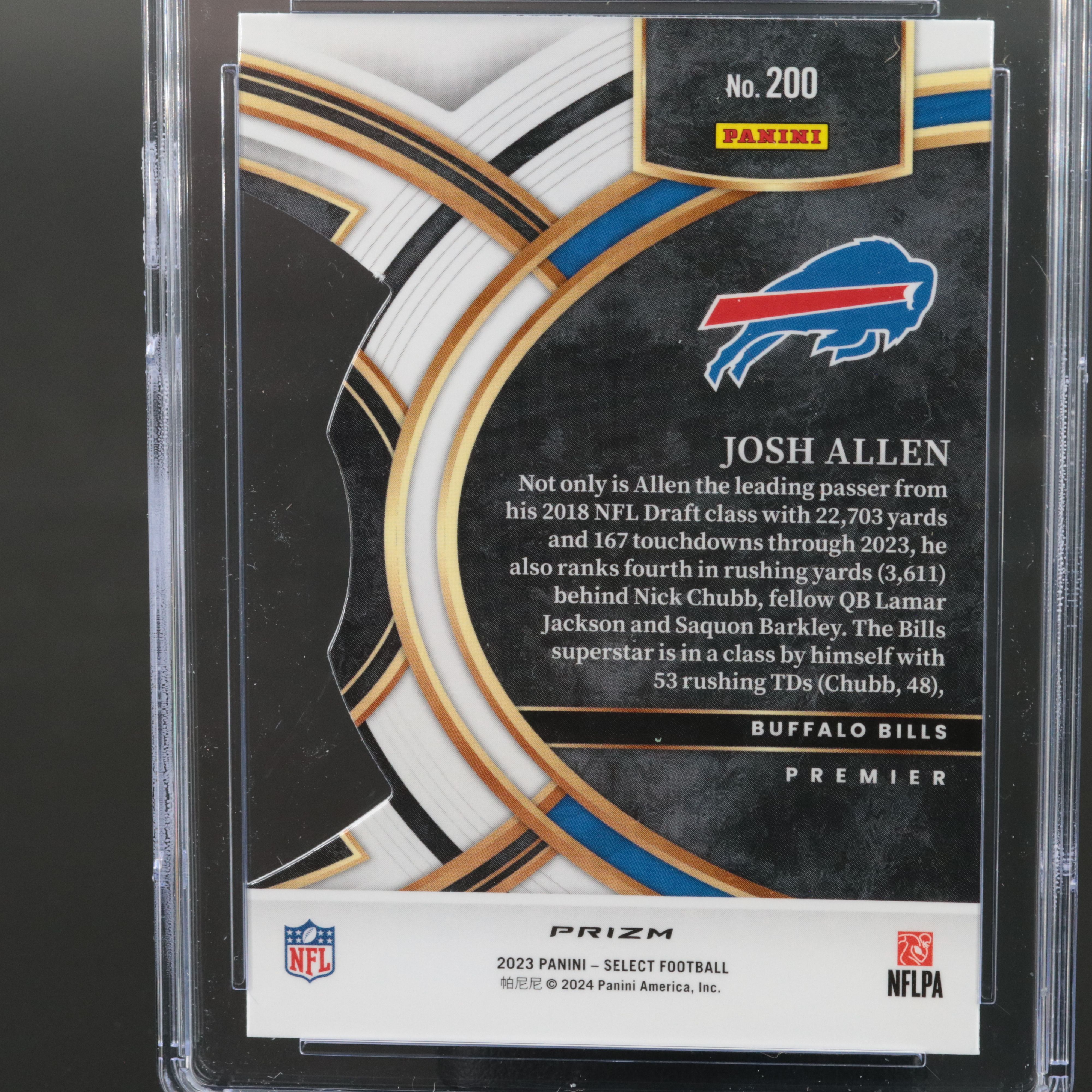 2023 Select Josh Allen Black & Red Die-Cut Prizm Card Graded CGC 10