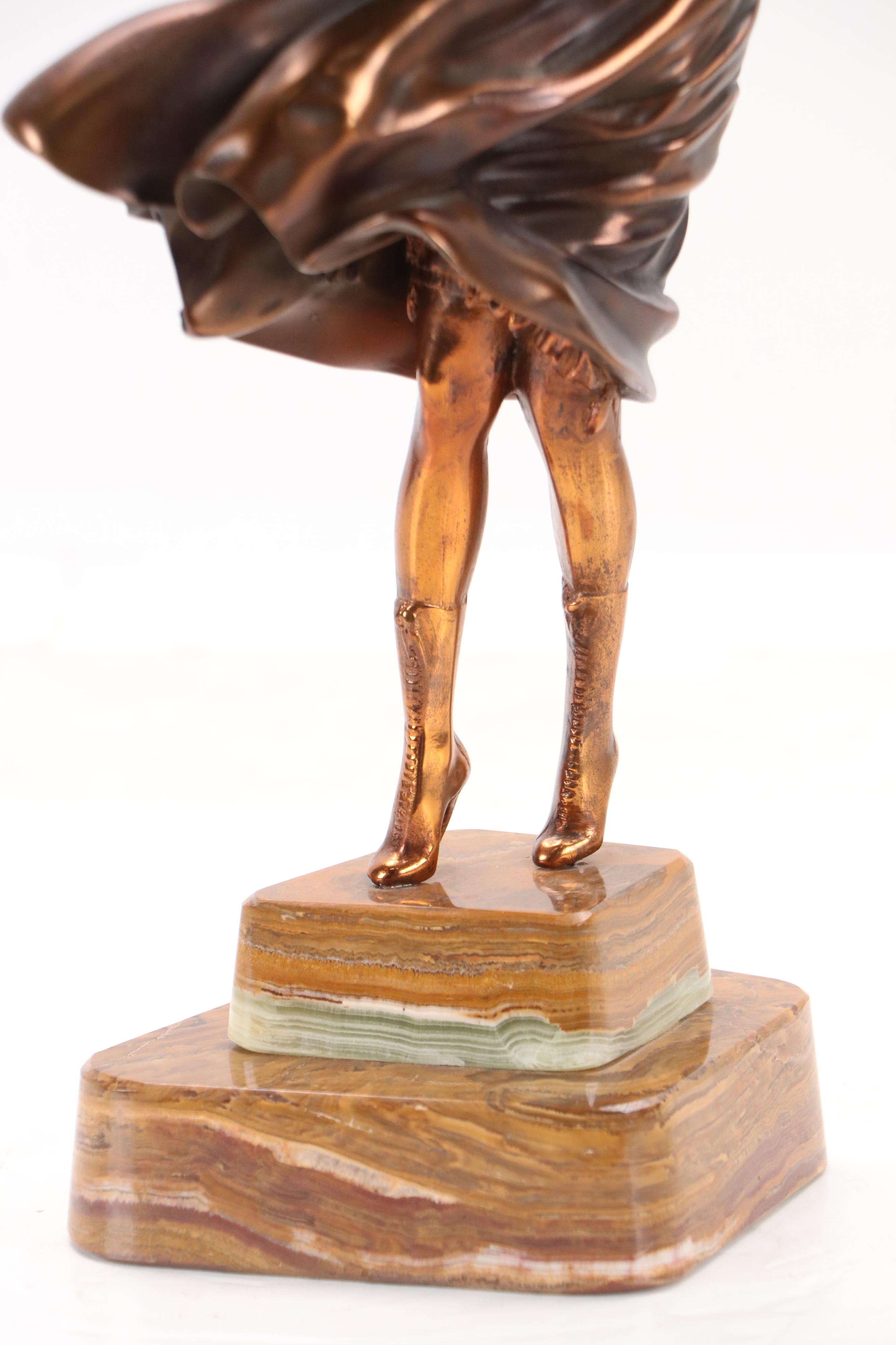 In the Style of Demetre H. Chiparus Sculpture "The Squall," Late 20th Century