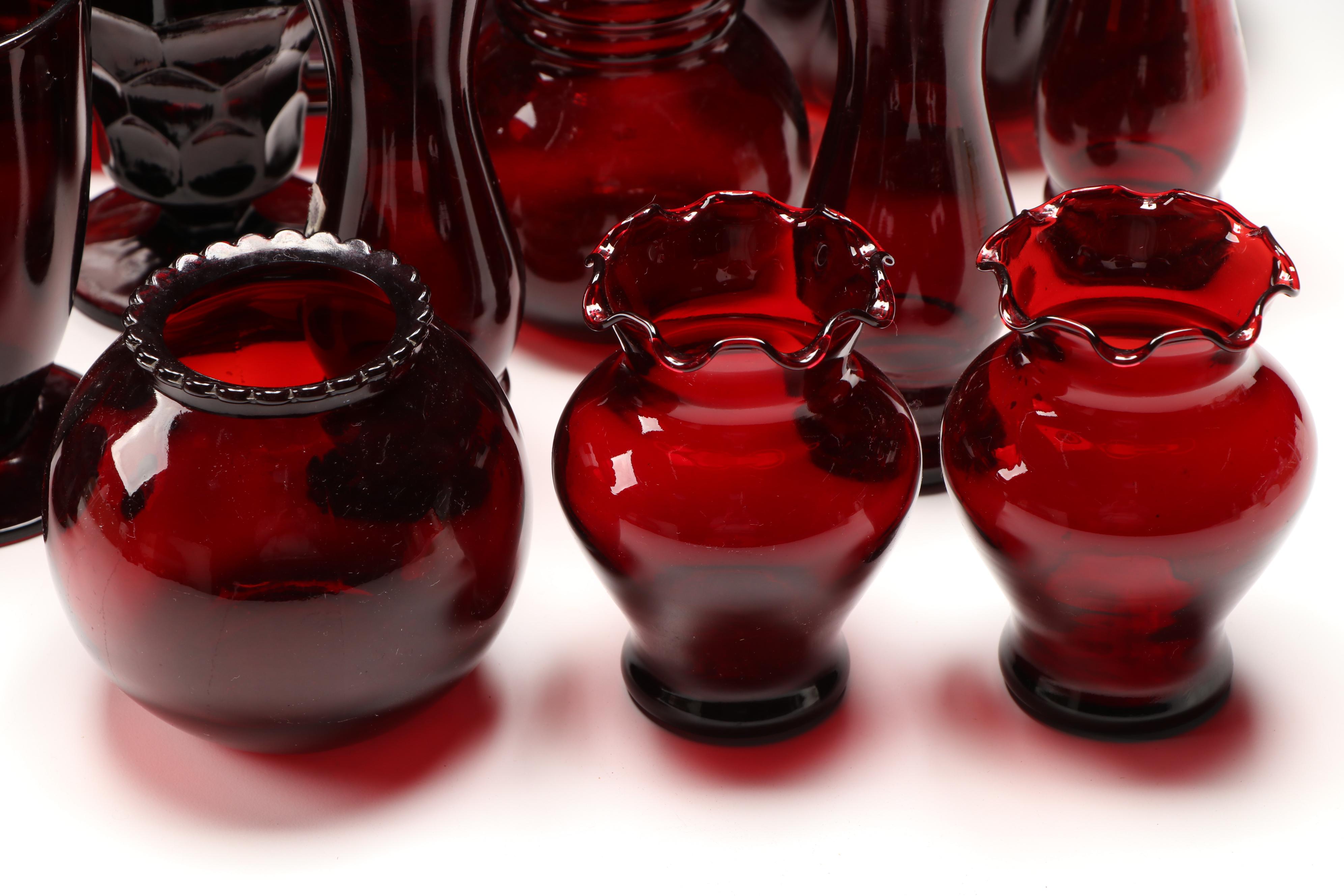 Ruby Red Glass Tableware