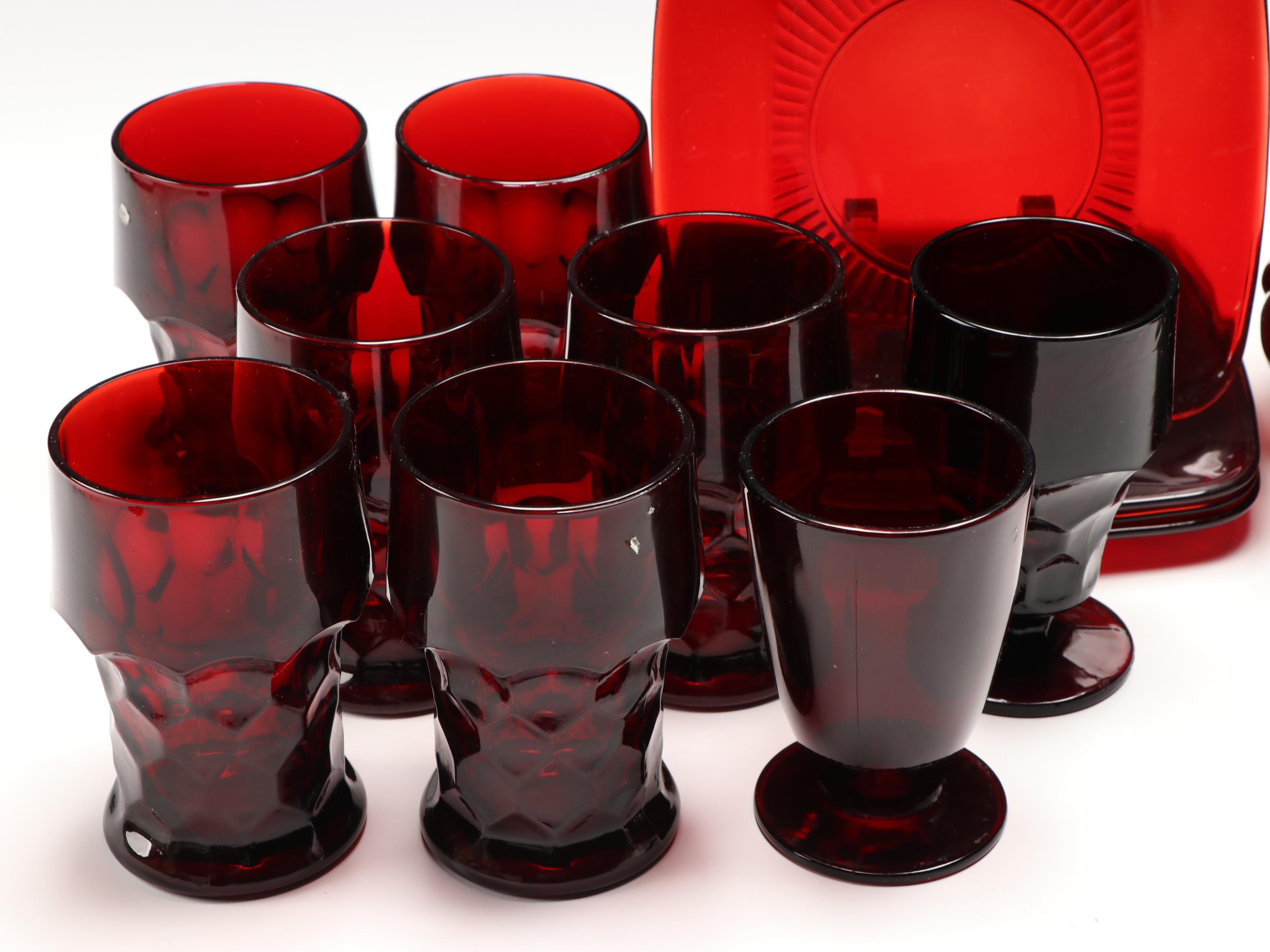 Ruby Red Glass Tableware