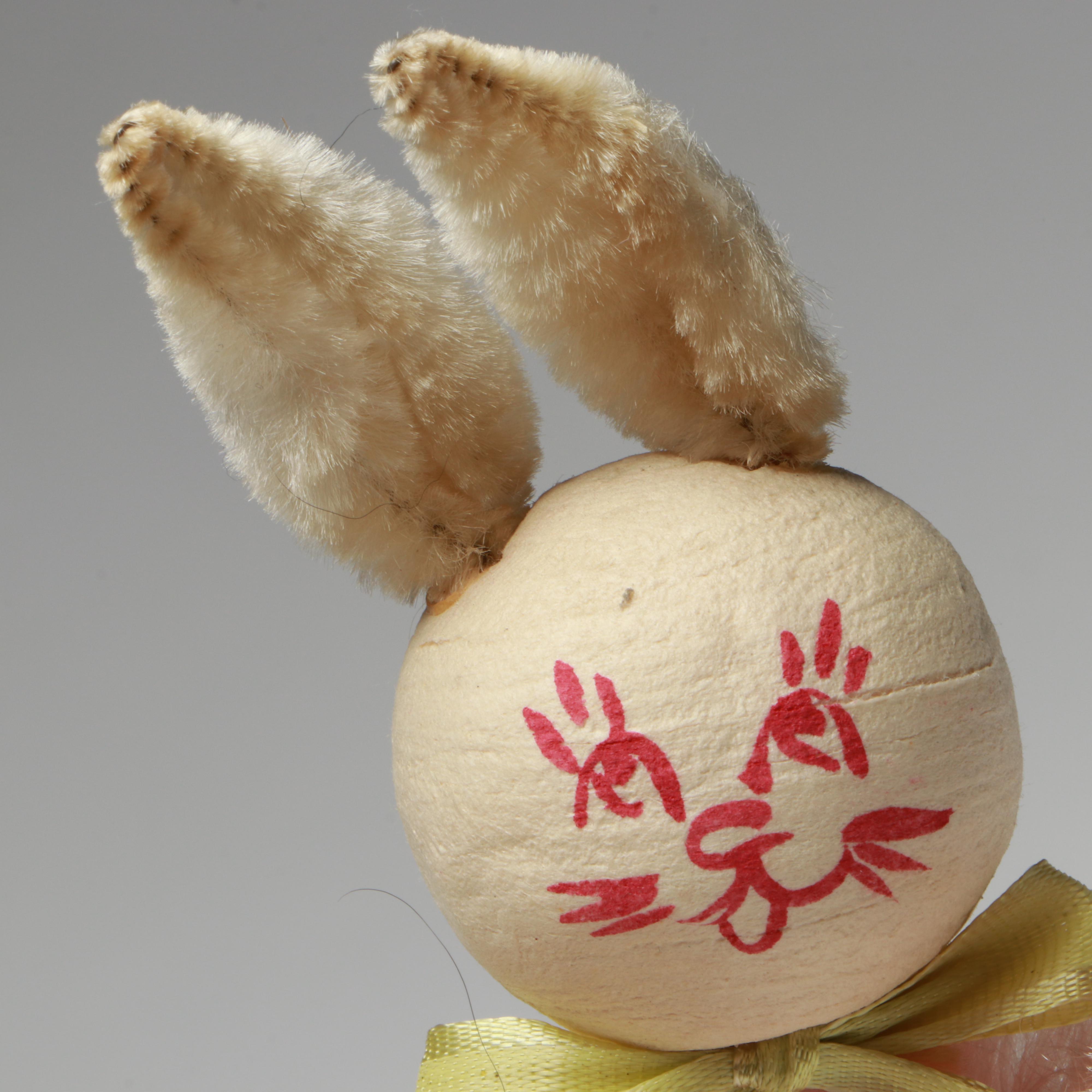 Vintage Handcrafted Easter Bunny and Chick Figurines, Mid-20th Century