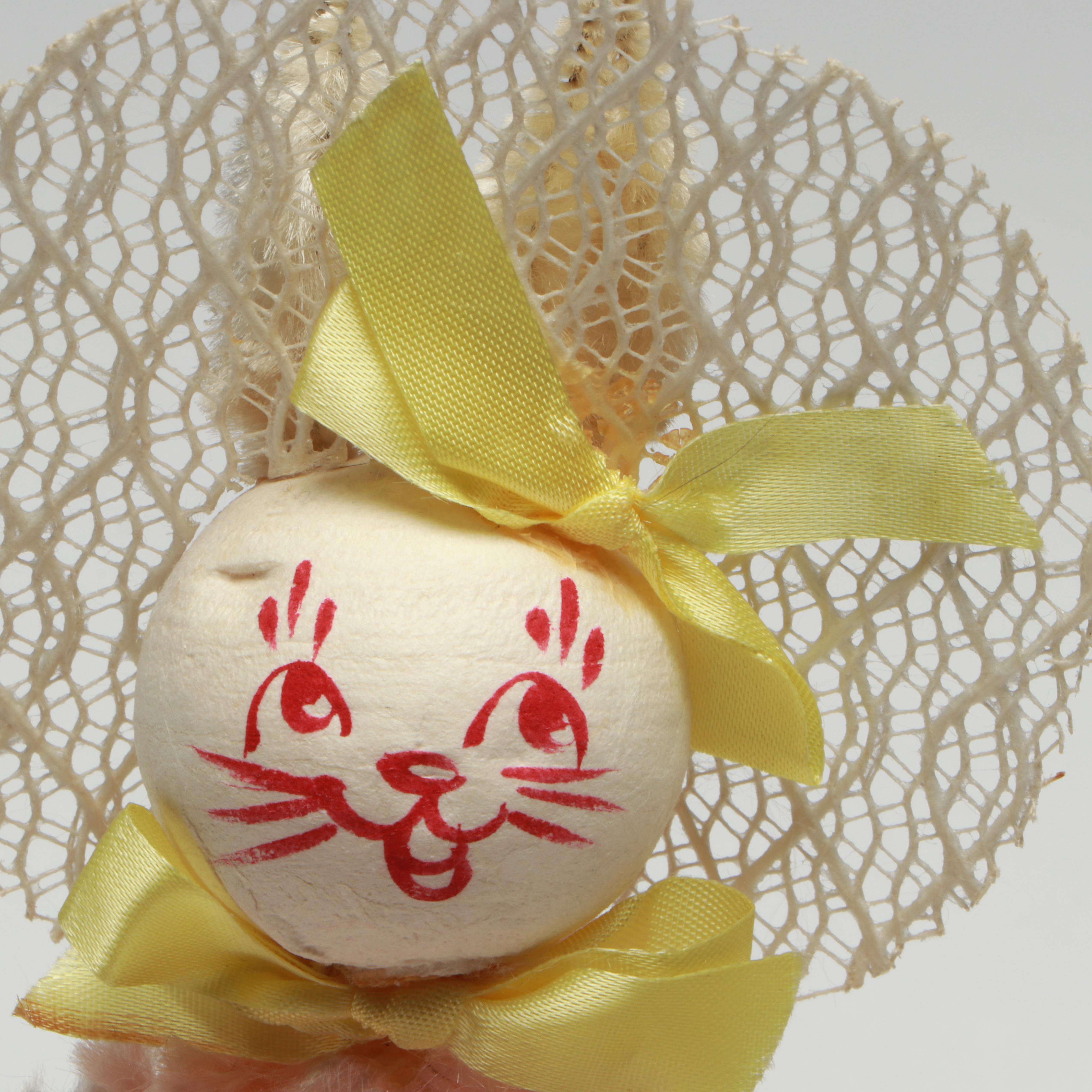 Vintage Handcrafted Easter Bunny and Chick Figurines, Mid-20th Century