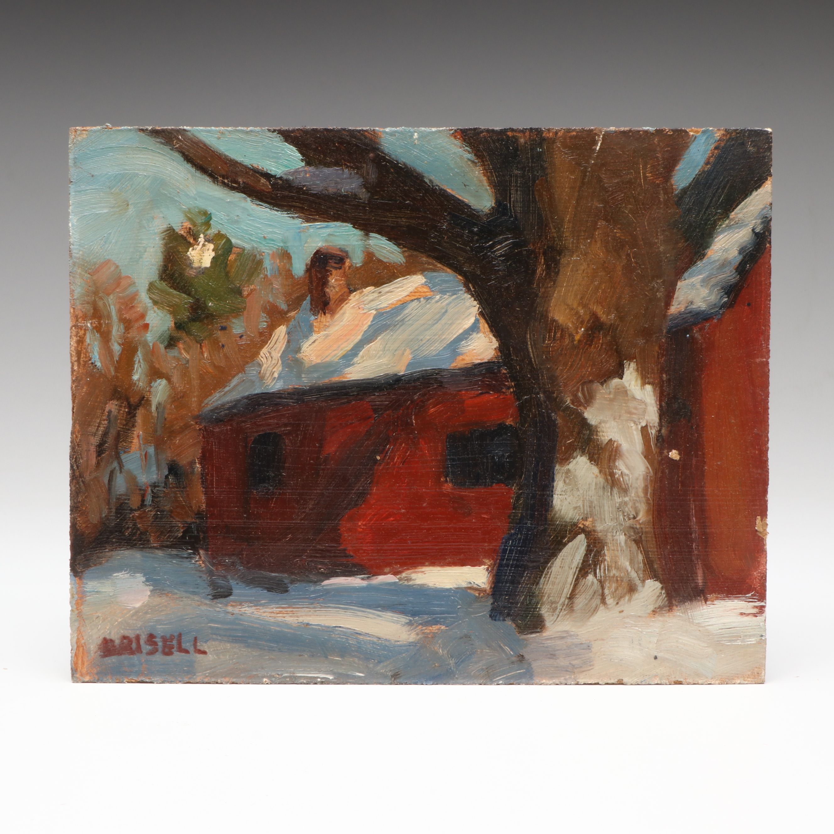 Susan Grisell Winter New England Rural Landscape Oil Painting