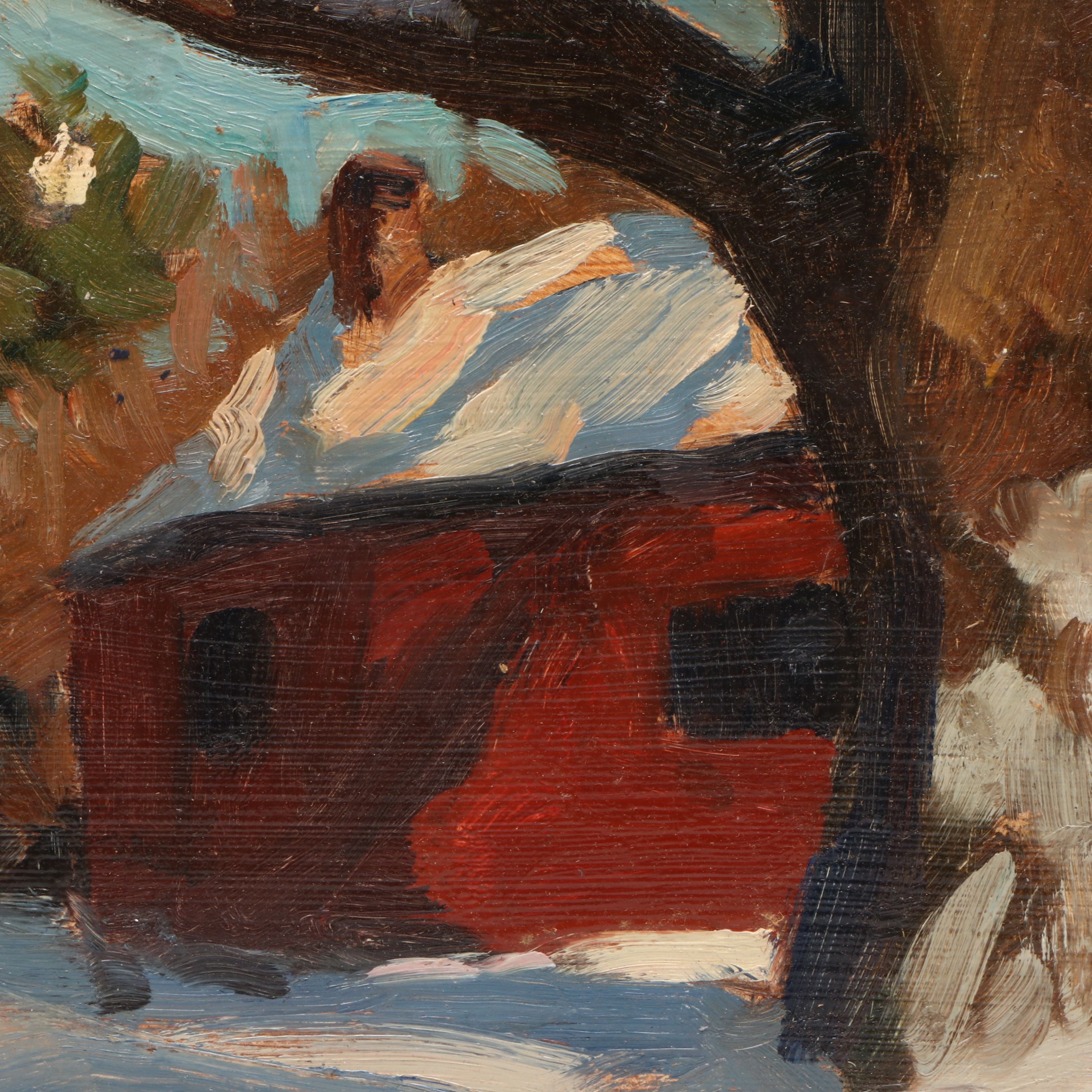 Susan Grisell Winter New England Rural Landscape Oil Painting