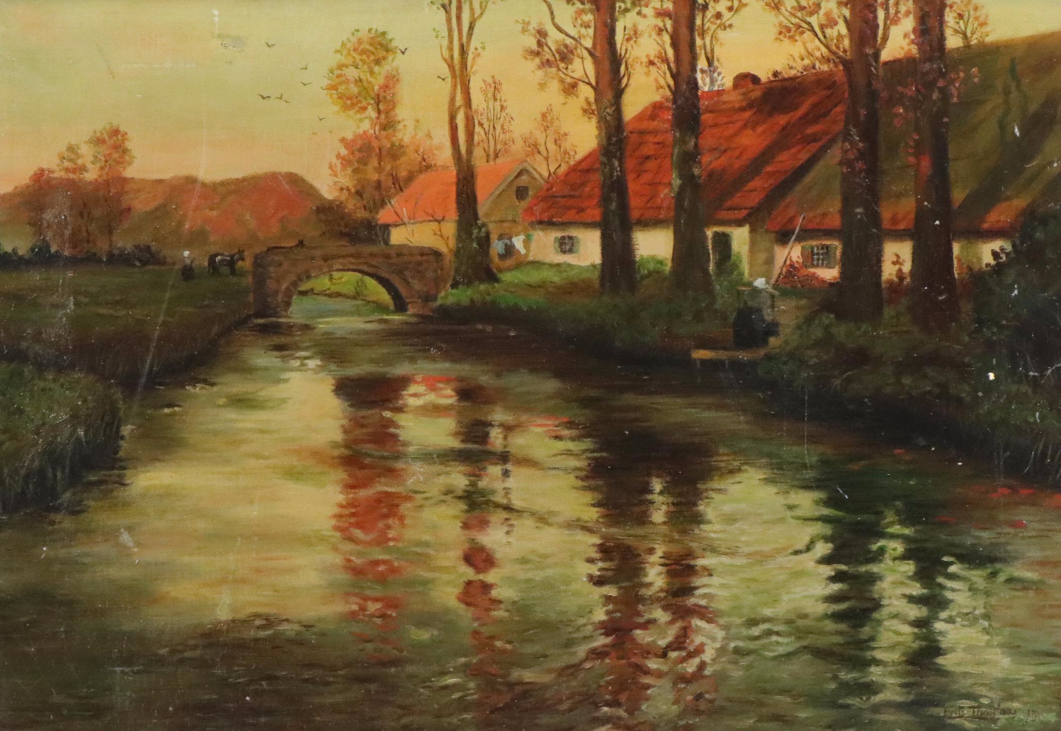 After Frits Thaulow Landscape Oil Painting, Late 19th to Early 20th Century