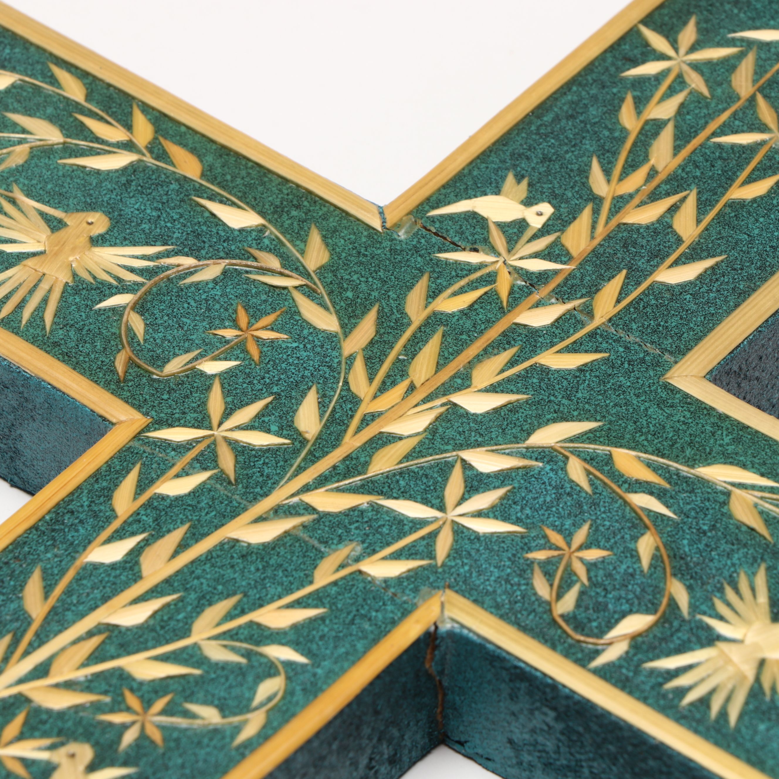 Artist Signed Inlaid Wooden Crosses, Late 20th Century