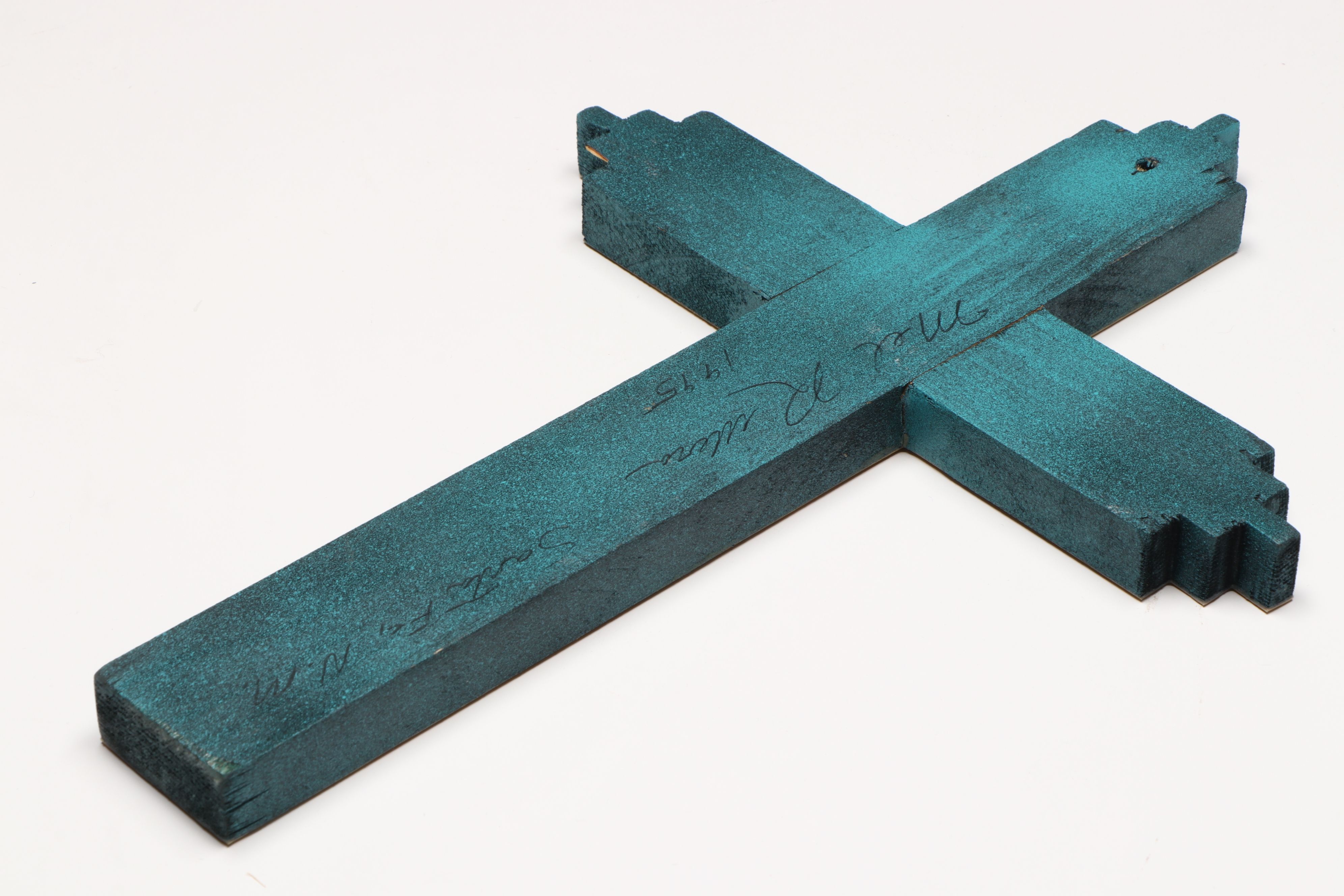 Artist Signed Inlaid Wooden Crosses, Late 20th Century