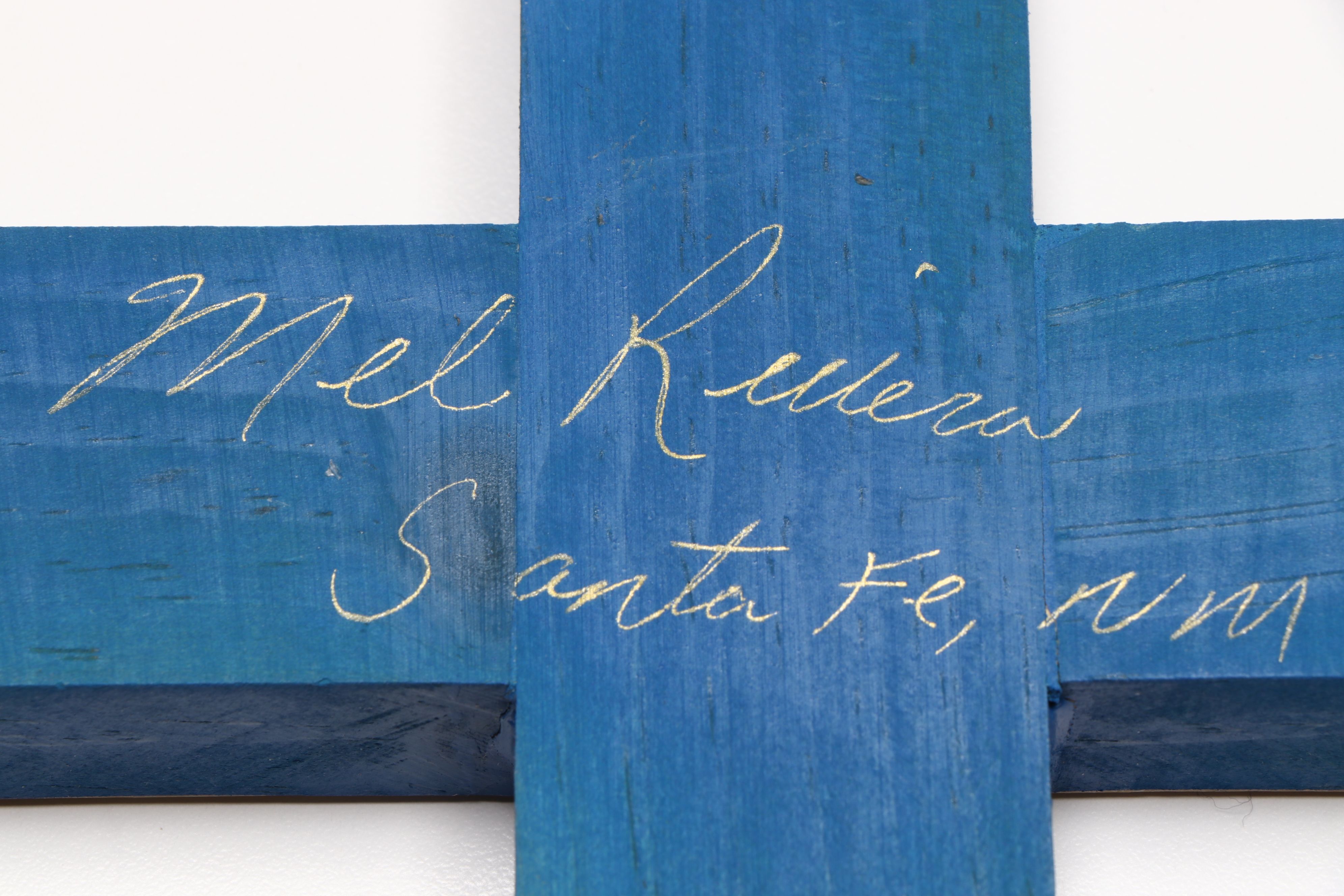 Artist Signed Inlaid Wooden Crosses, Late 20th Century