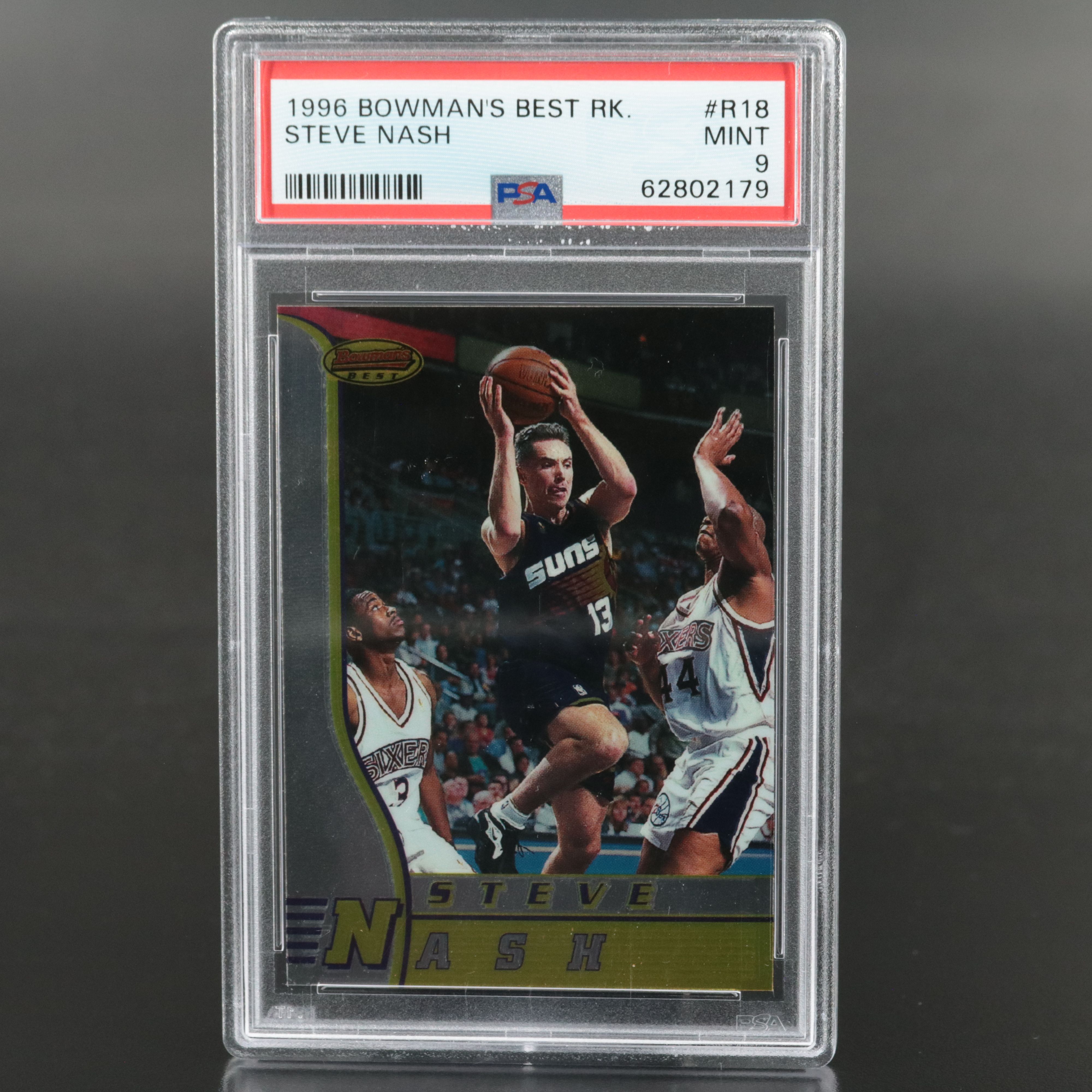 1996 Bowman’s Best Steve Nash Rookie Basketball Card Graded PSA 9
