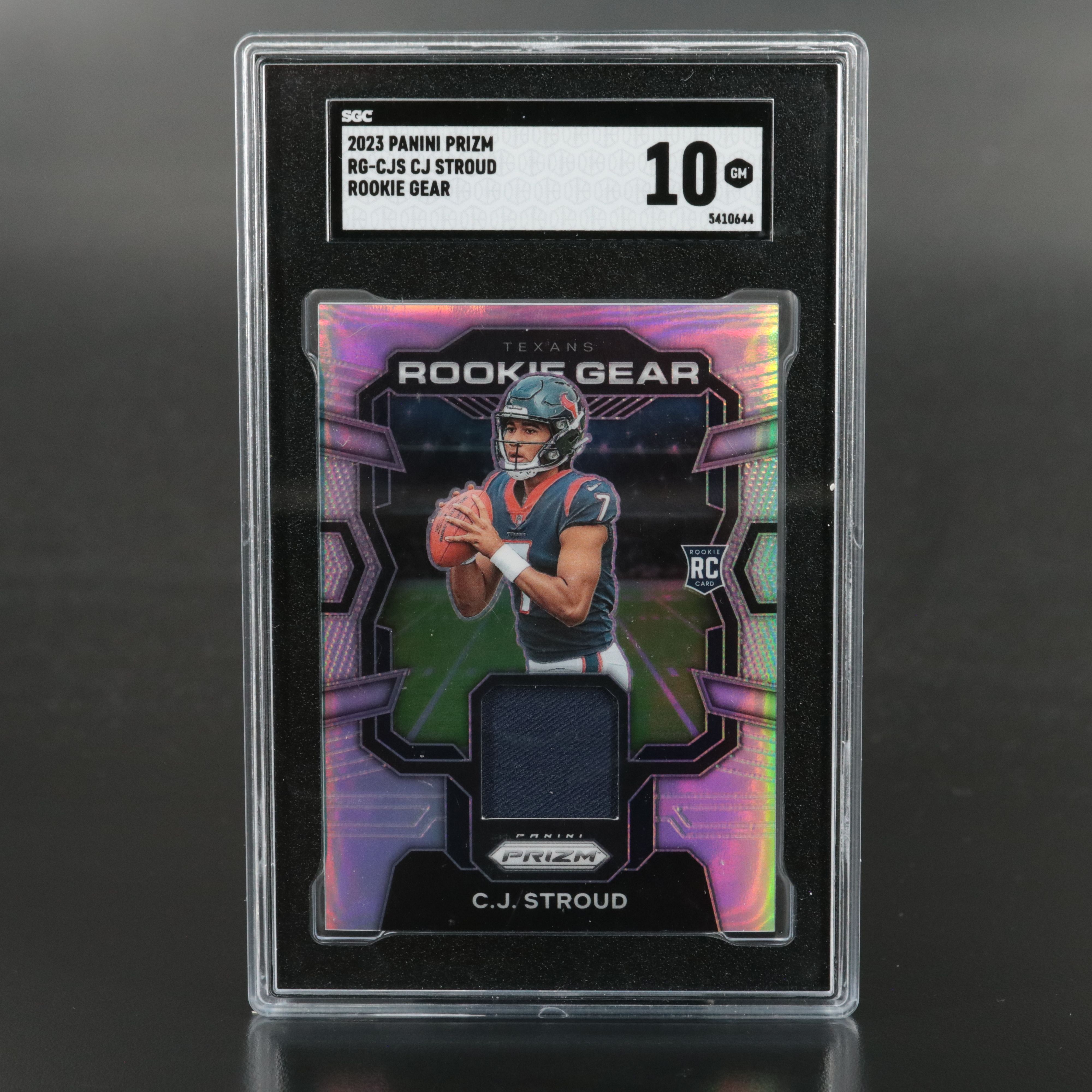 2023 Prizm C.J. Stroud Rookie Gear Relic Football Card Graded SGC 10