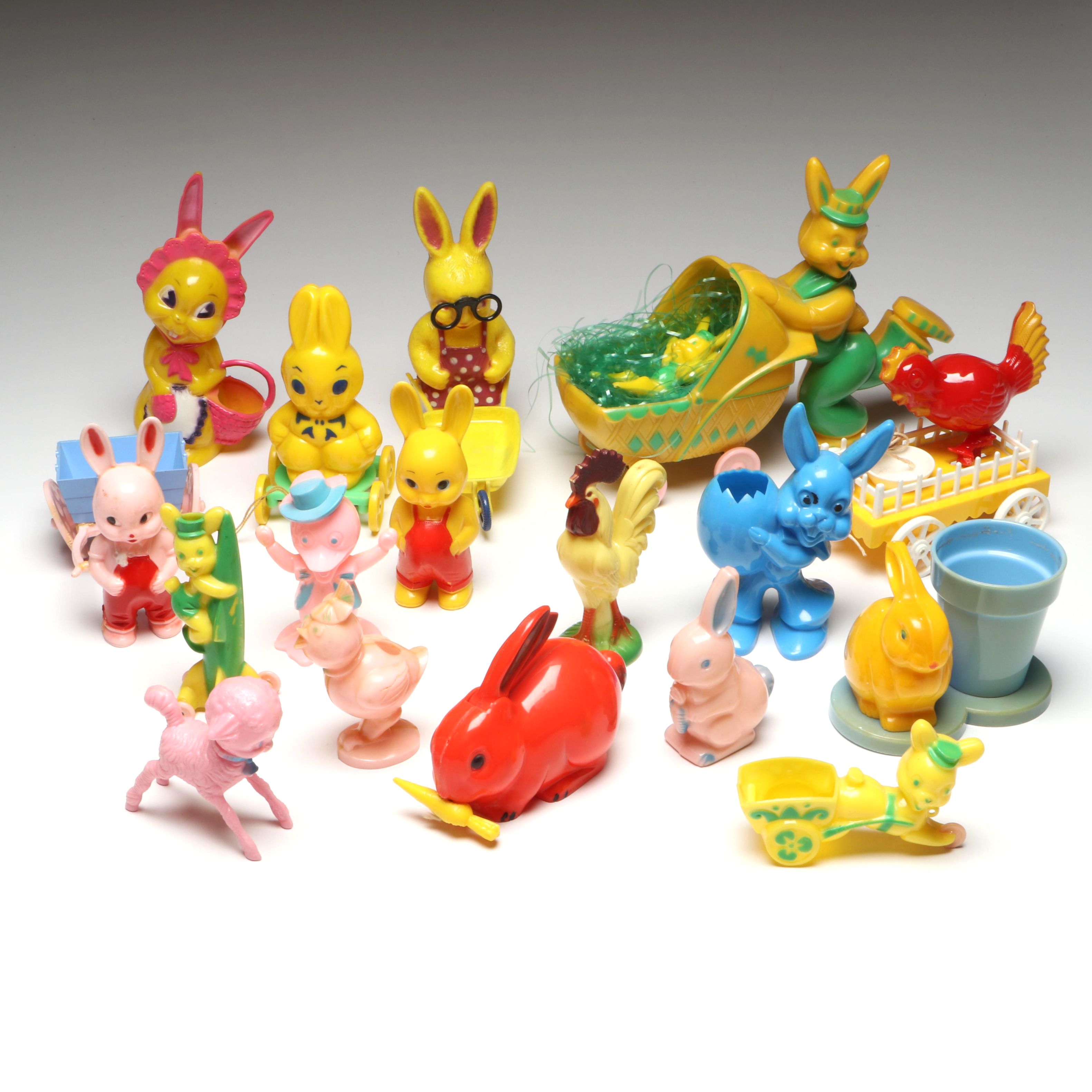 Knickerbocker, Ideal with Other Plastic Easter Toys, Candy Containers and More