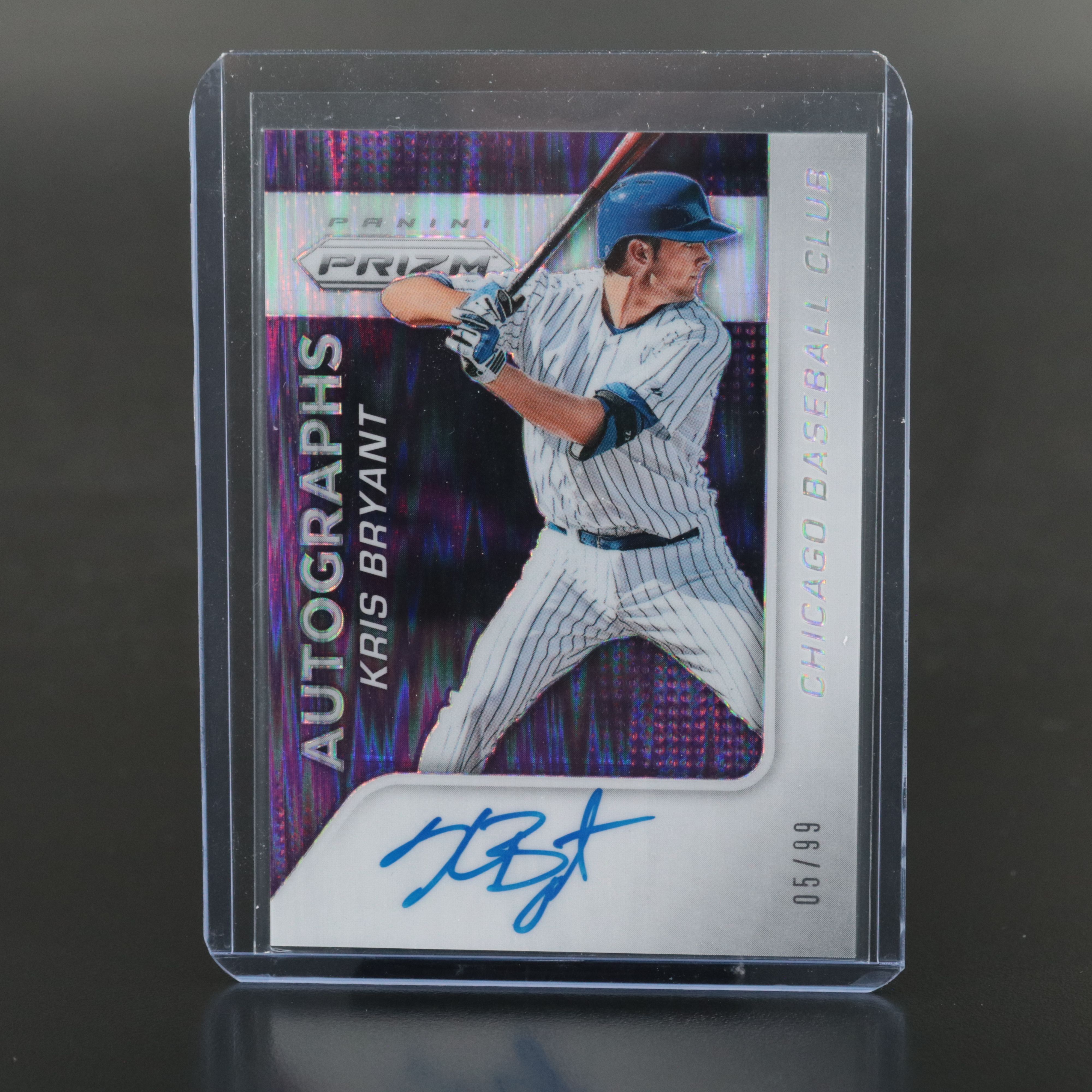 2015 Kris Bryant Prizm Signed Purple Baseball Card No. 05/99
