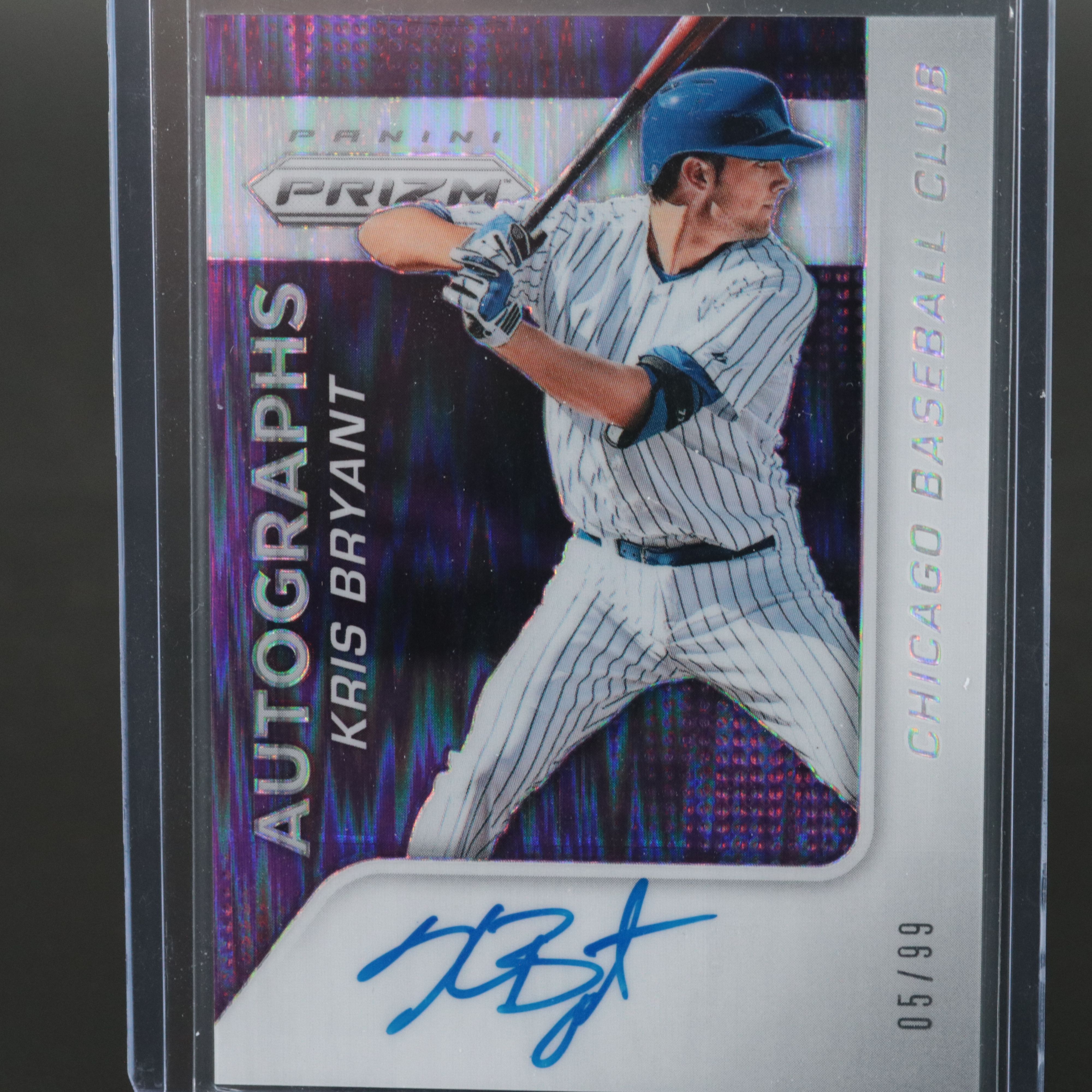2015 Kris Bryant Prizm Signed Purple Baseball Card No. 05/99