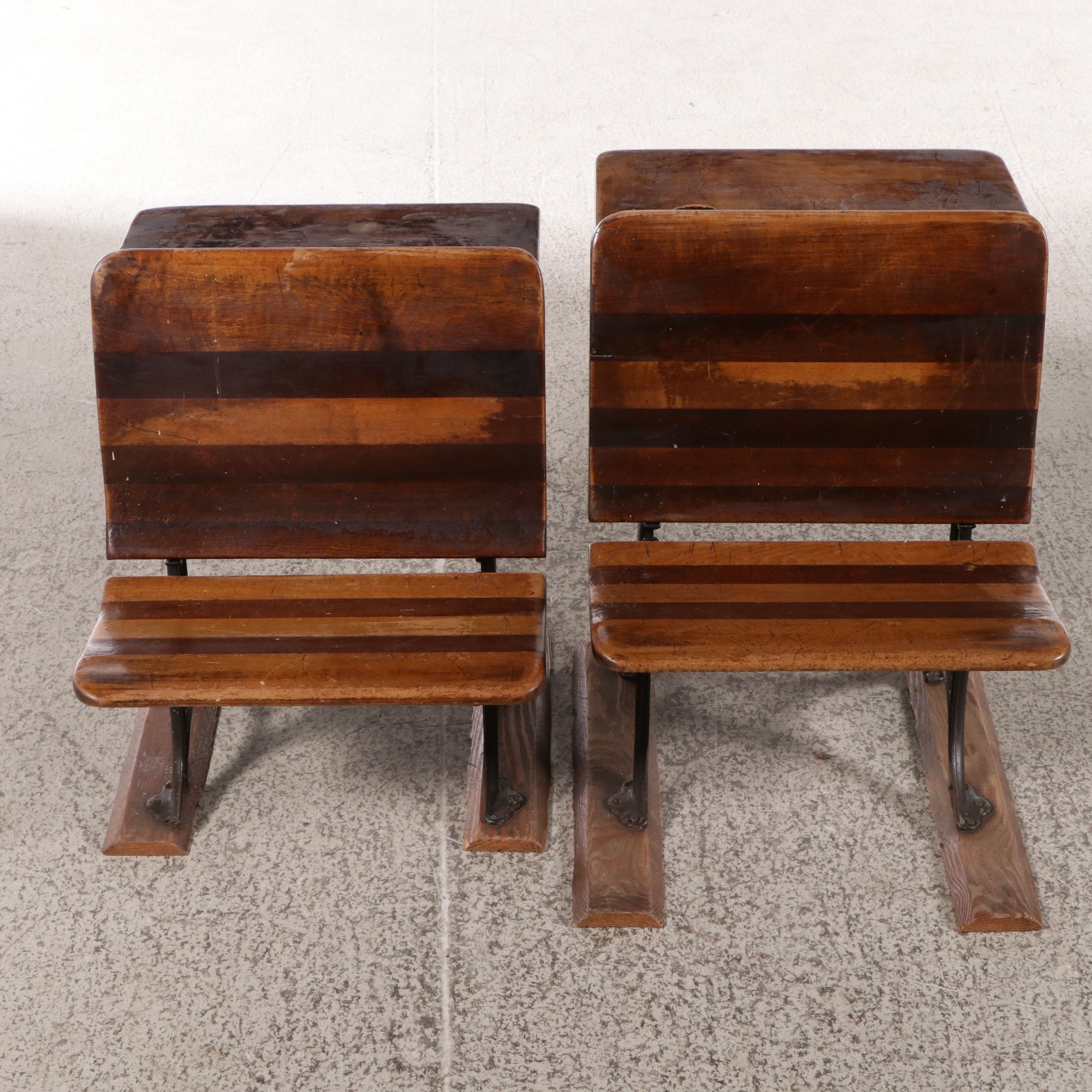 Victorian A.H. Andrews & Co. Cast Iron and Wood School Desks