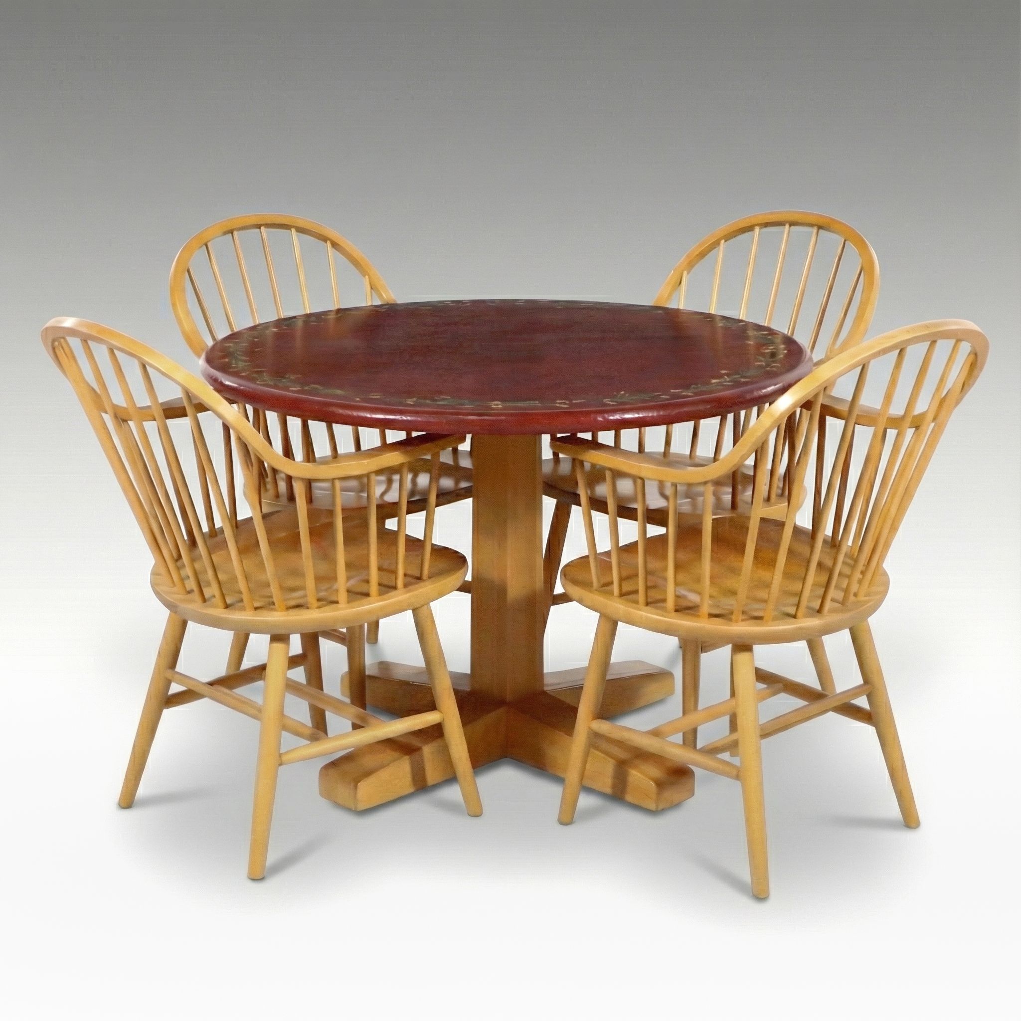 Five Piece Dining Set with John Boos & Company Windsor Style Chairs
