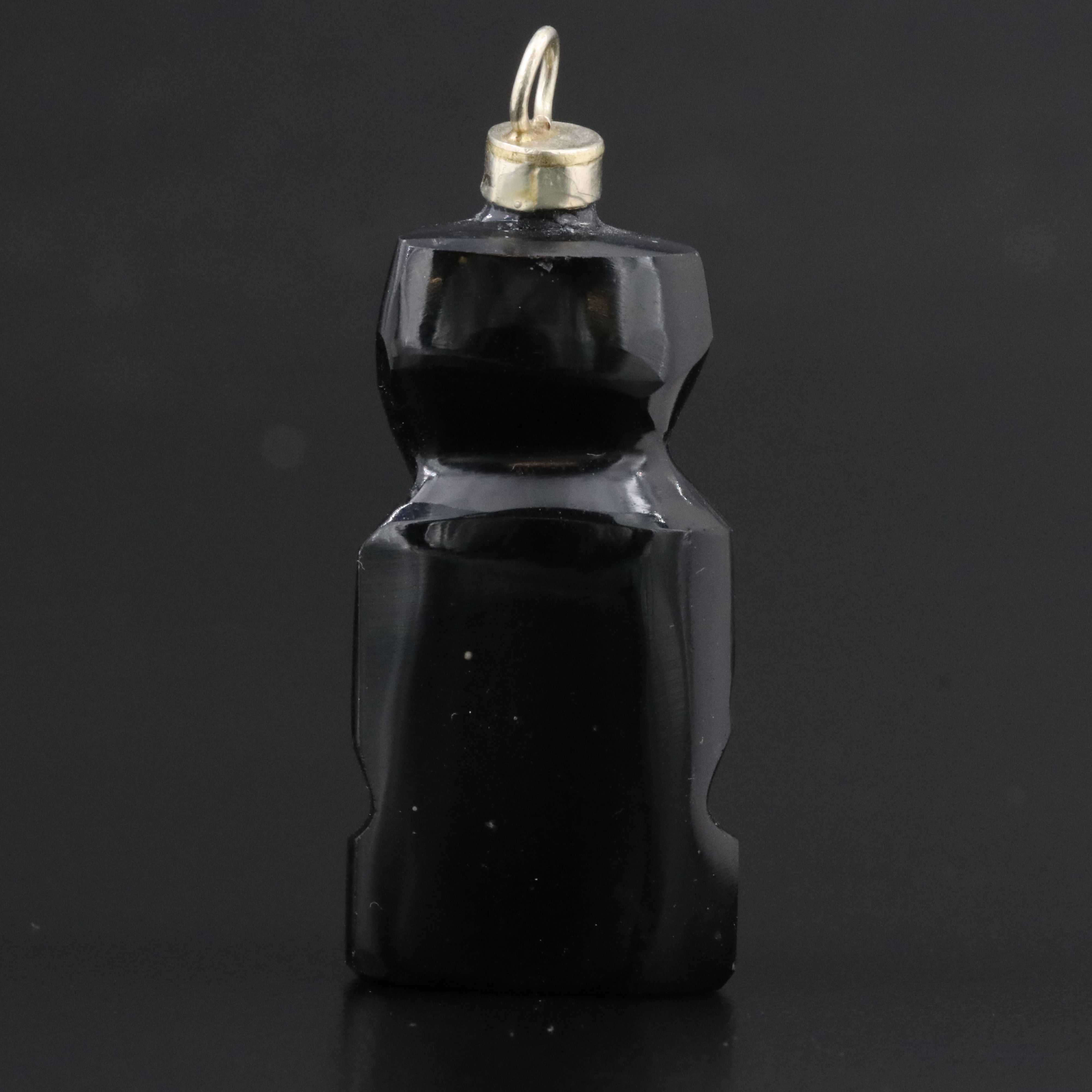 Carved Obsidian Totem Pendant