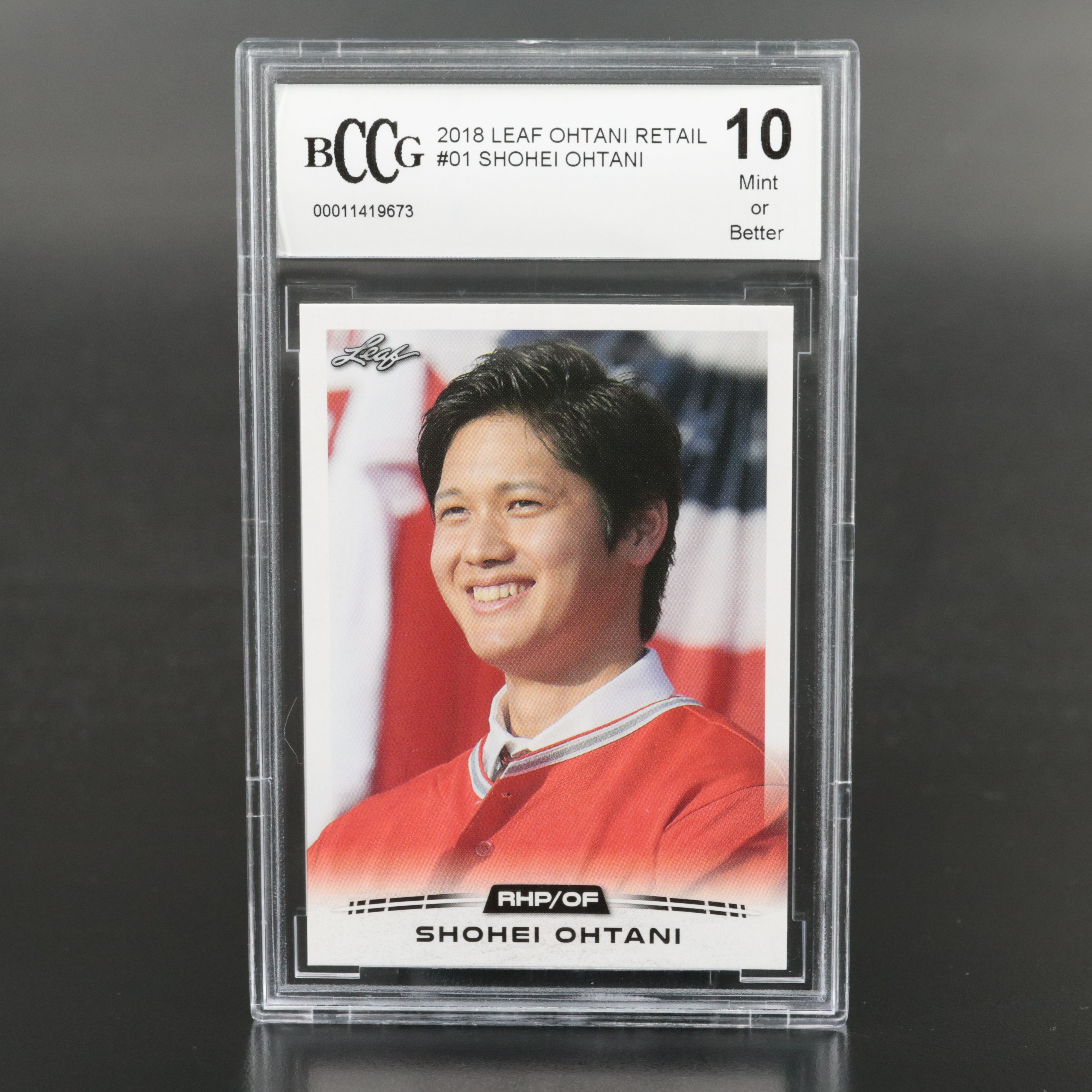 2018 Leaf Shohei Ohtani Rookie Year Baseball Card Graded BCCG 10