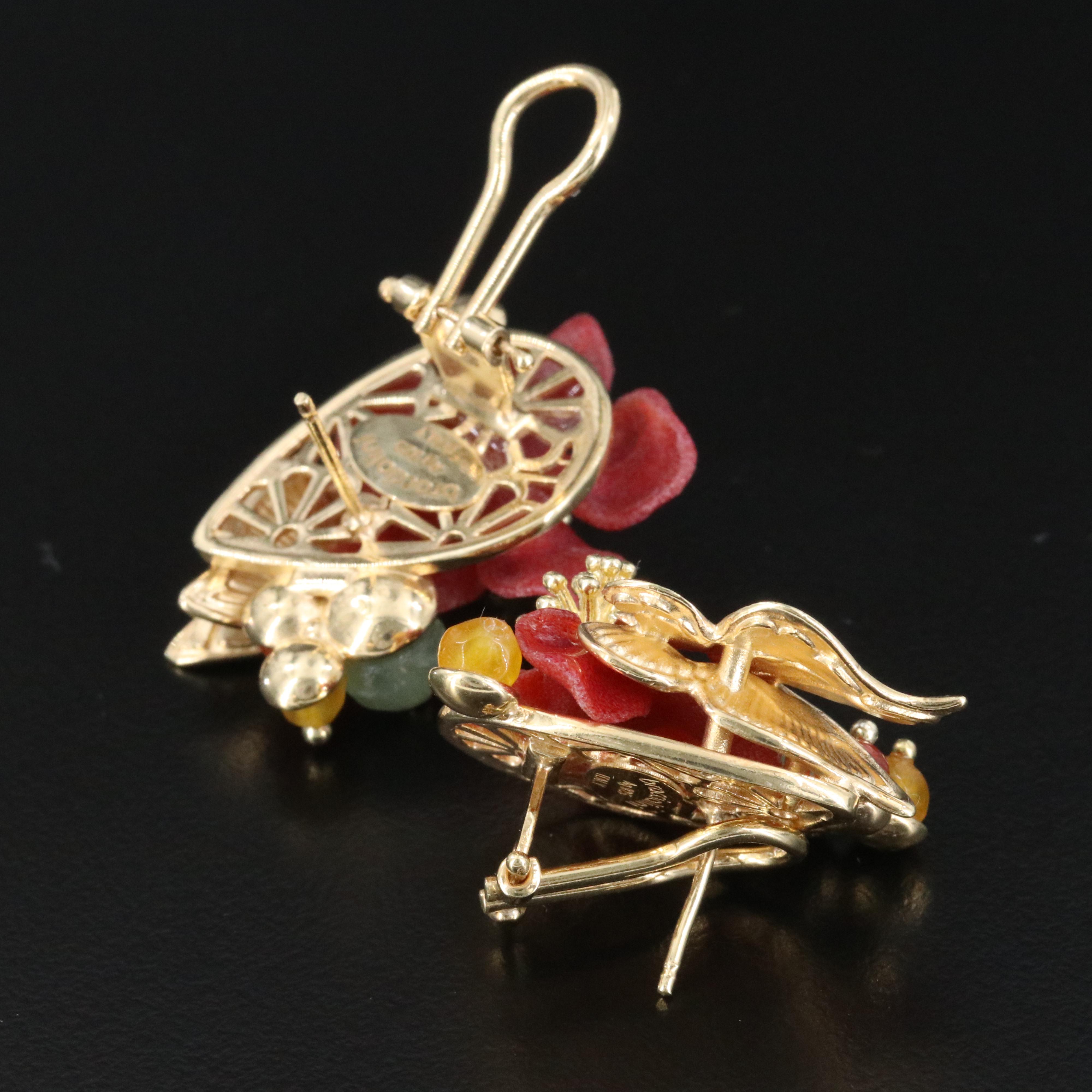 Sterling Butterfly and Flower Earrings