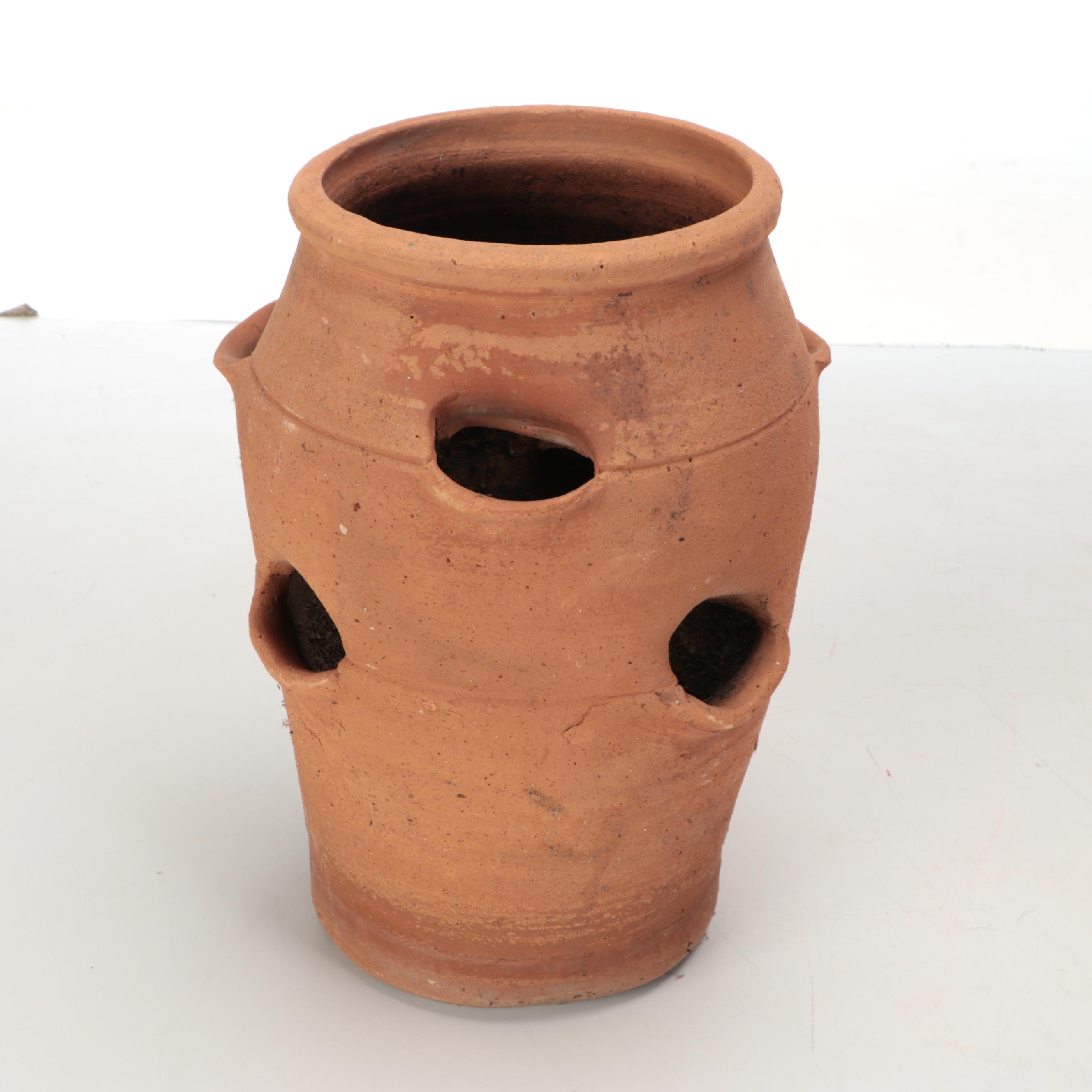 Terracotta Outdoor Planters with Wine Rack