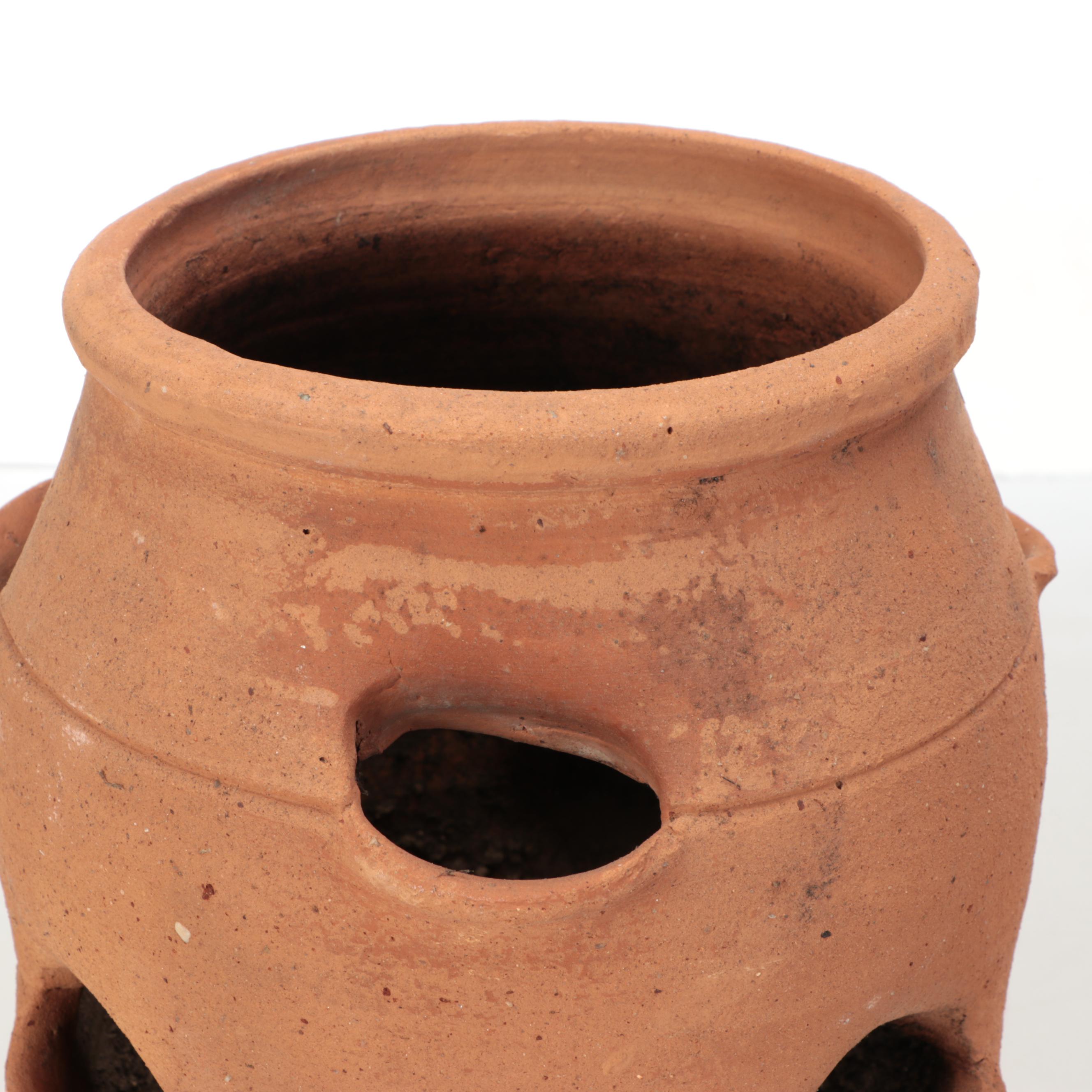 Terracotta Outdoor Planters with Wine Rack