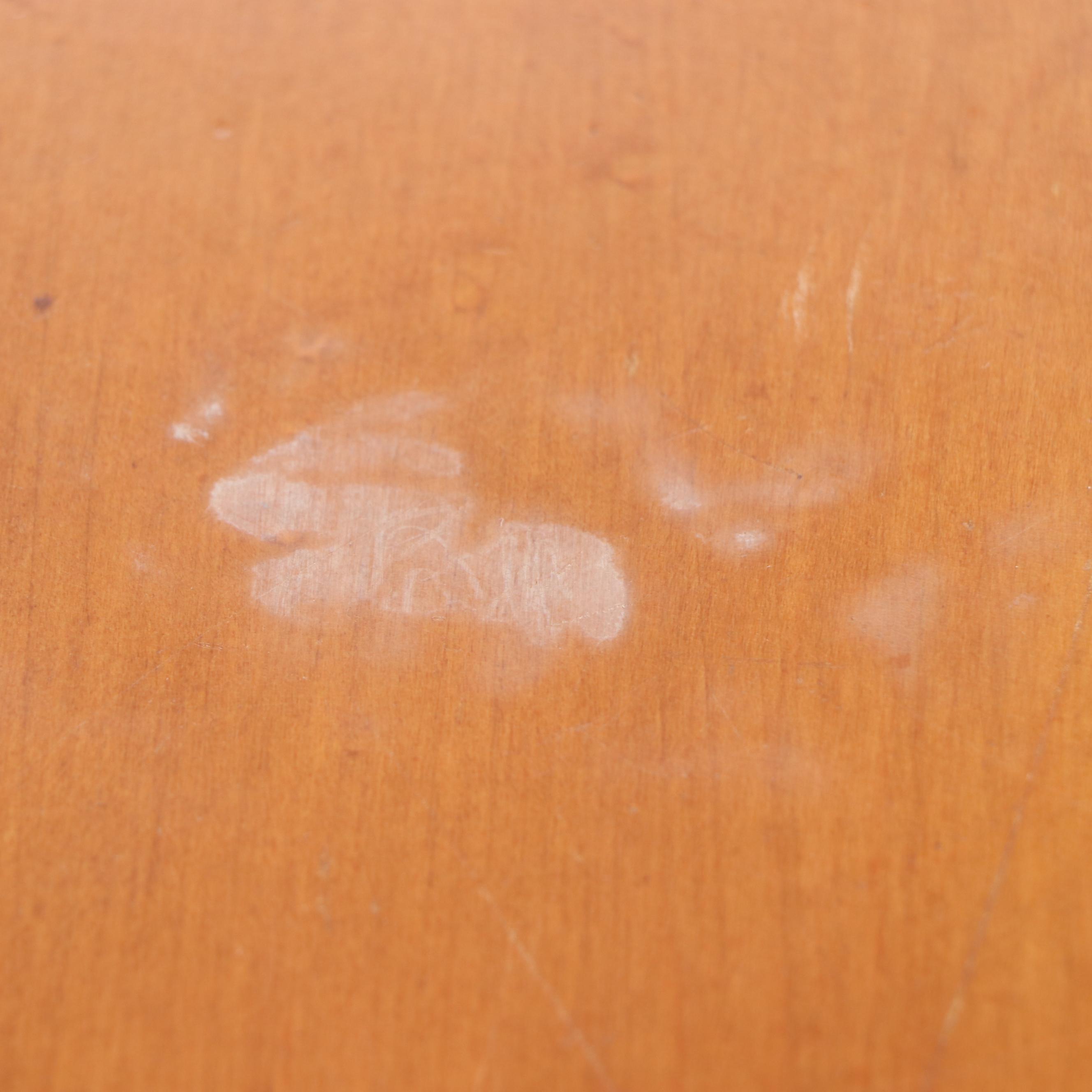 Queen Anne Style Stencil-Decorated Cherry Dining Table, Mid-20th Century