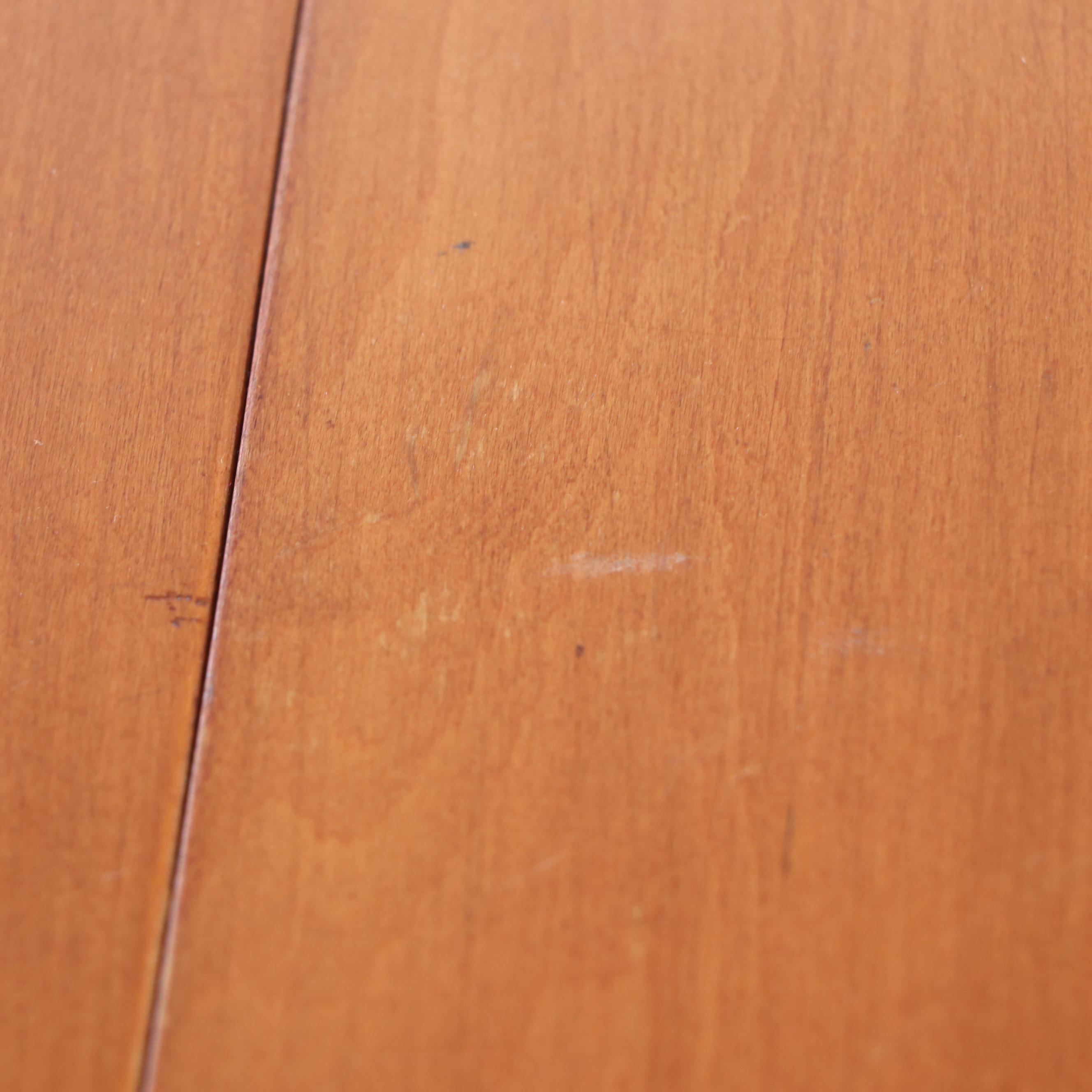 Queen Anne Style Stencil-Decorated Cherry Dining Table, Mid-20th Century