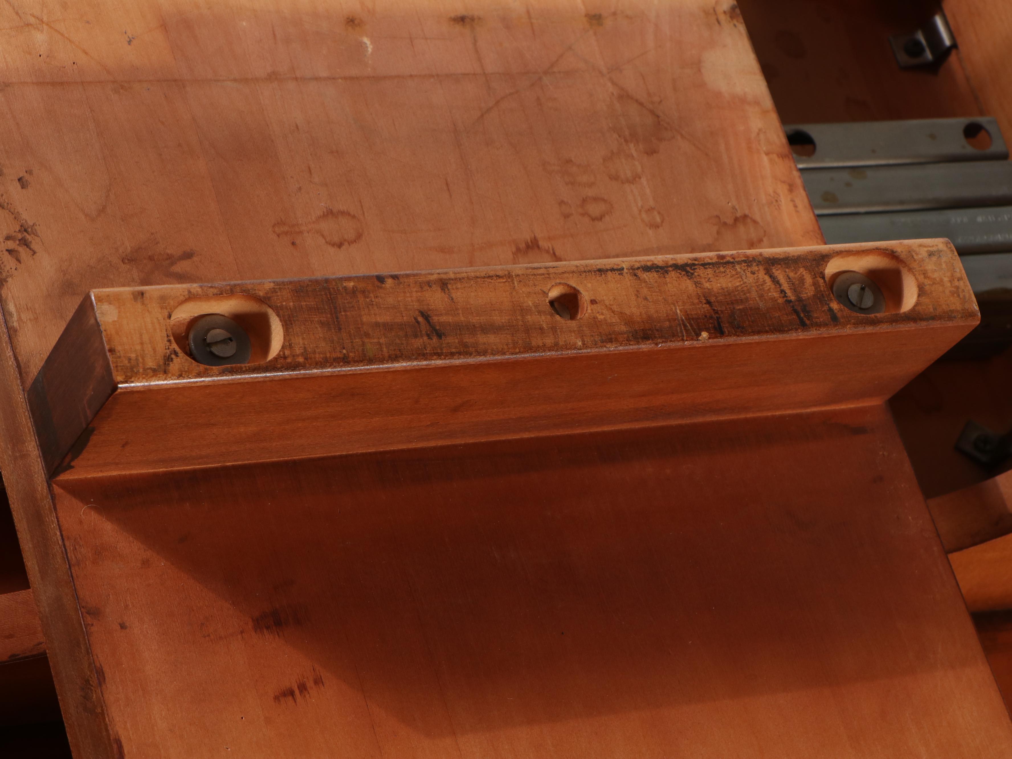 Queen Anne Style Stencil-Decorated Cherry Dining Table, Mid-20th Century