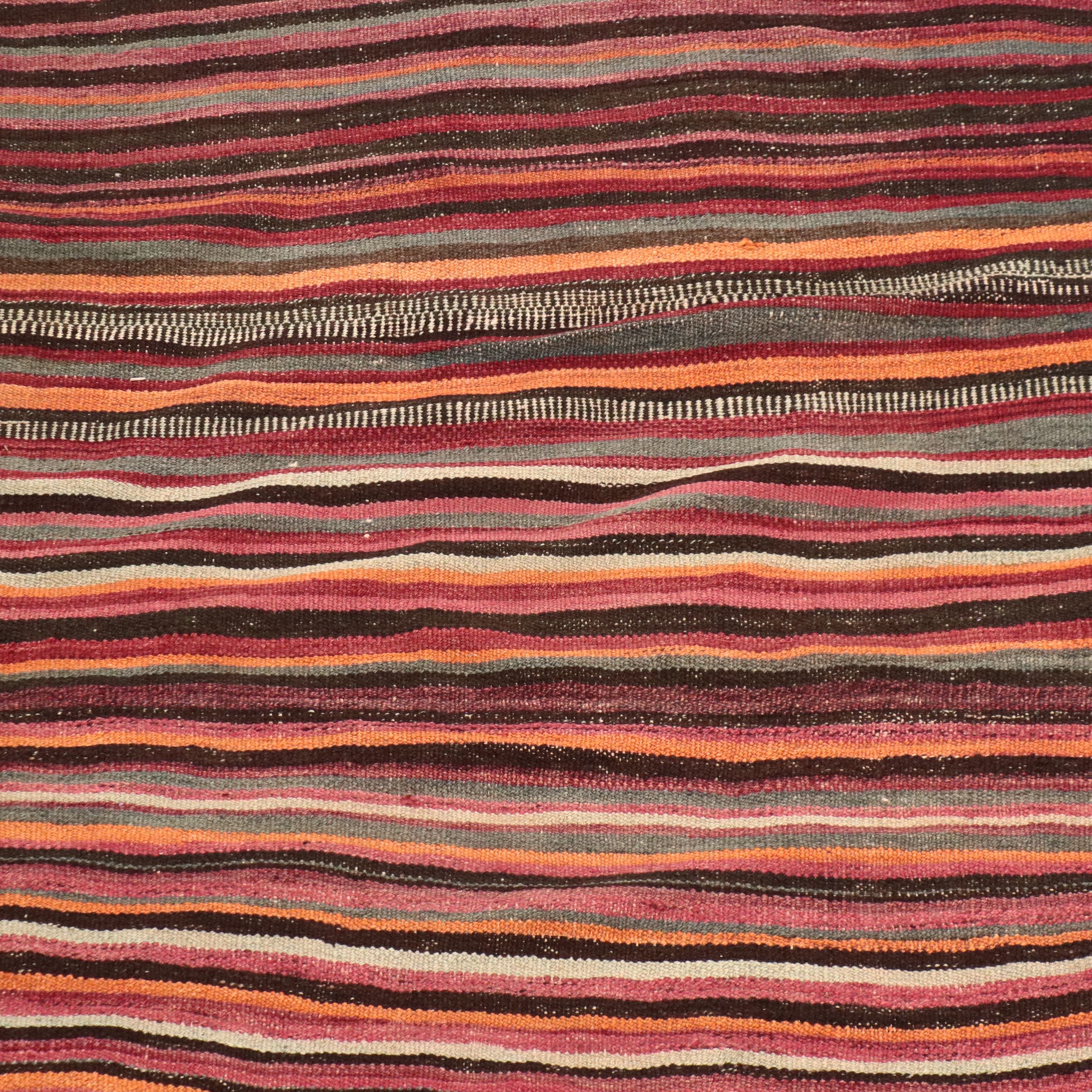 4'5 x 10'6 Handwoven Persian Kilim Long Rug