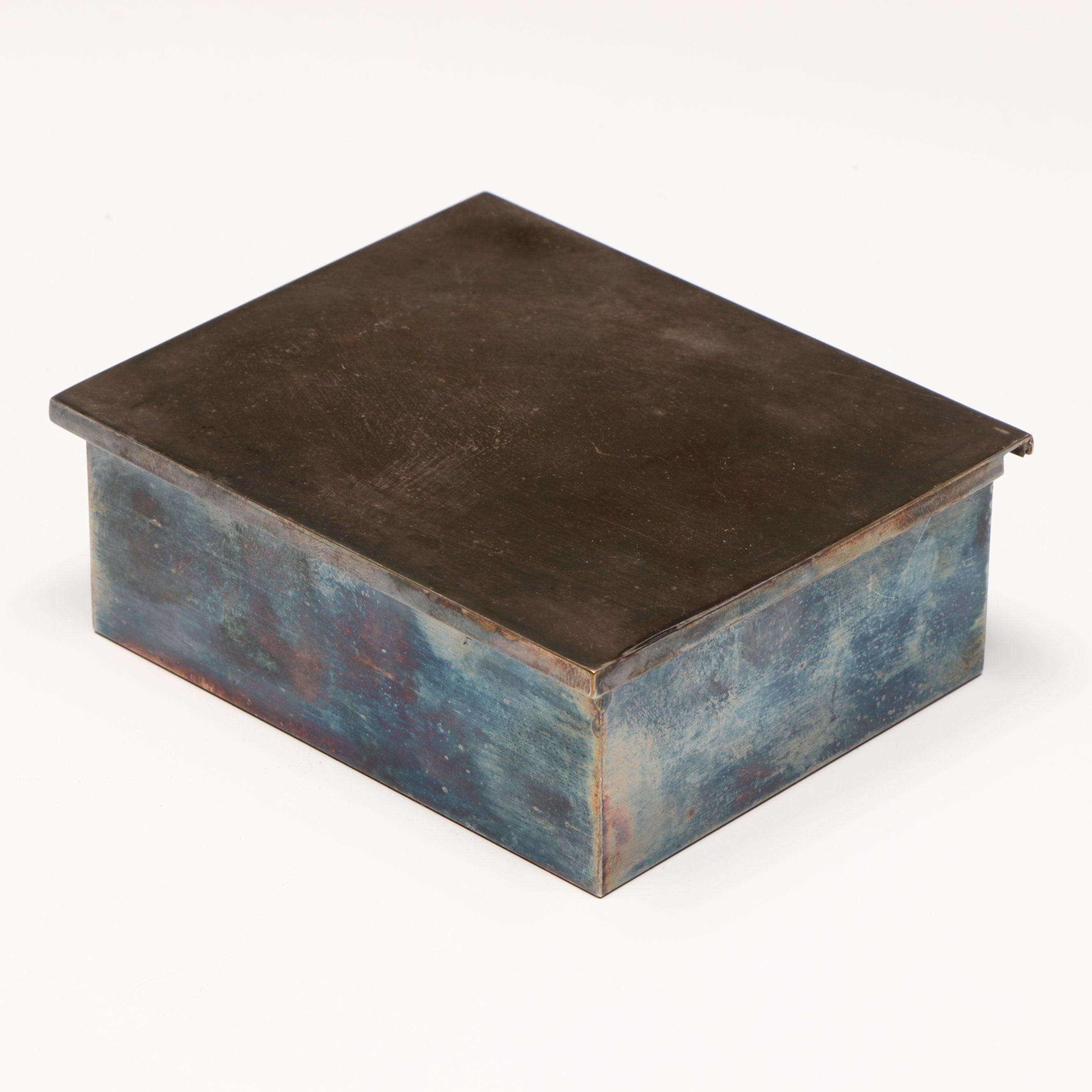 Reed & Barton Silver Plate Tobacco Box with Ronson Table Lighter