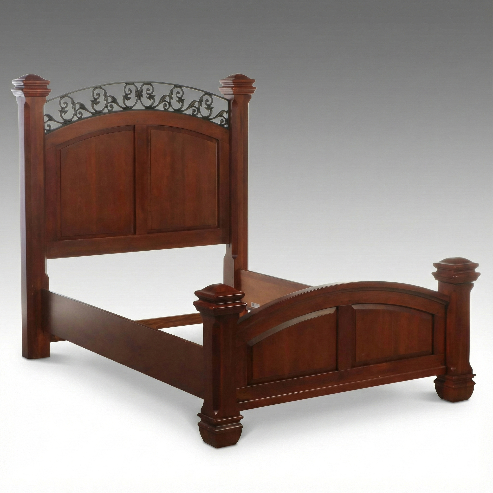 Lexington Modern Victorian Style Wood and Metal Bed Frame