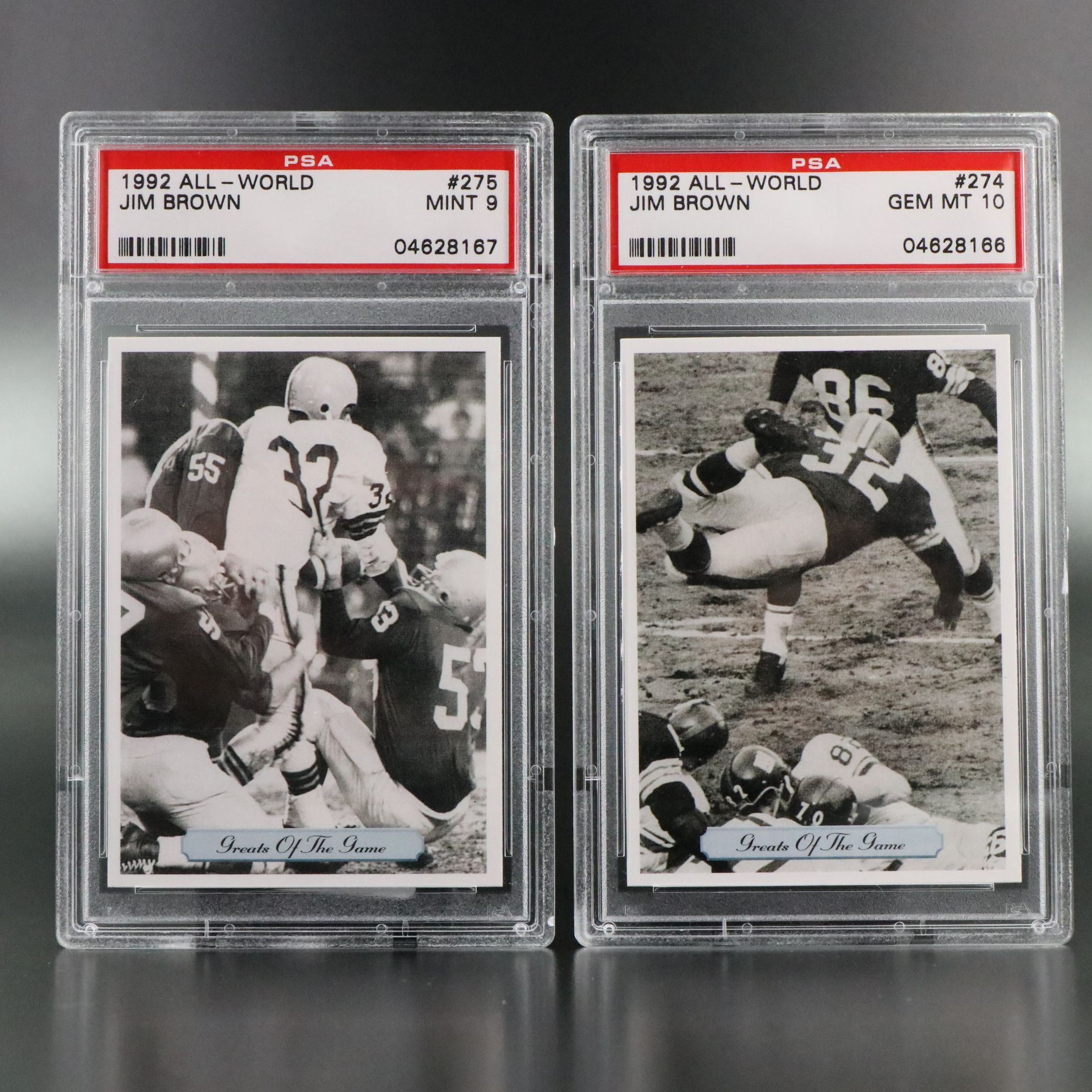 1992 All-World Jim Brown Greats of The Game PSA Graded Football Cards