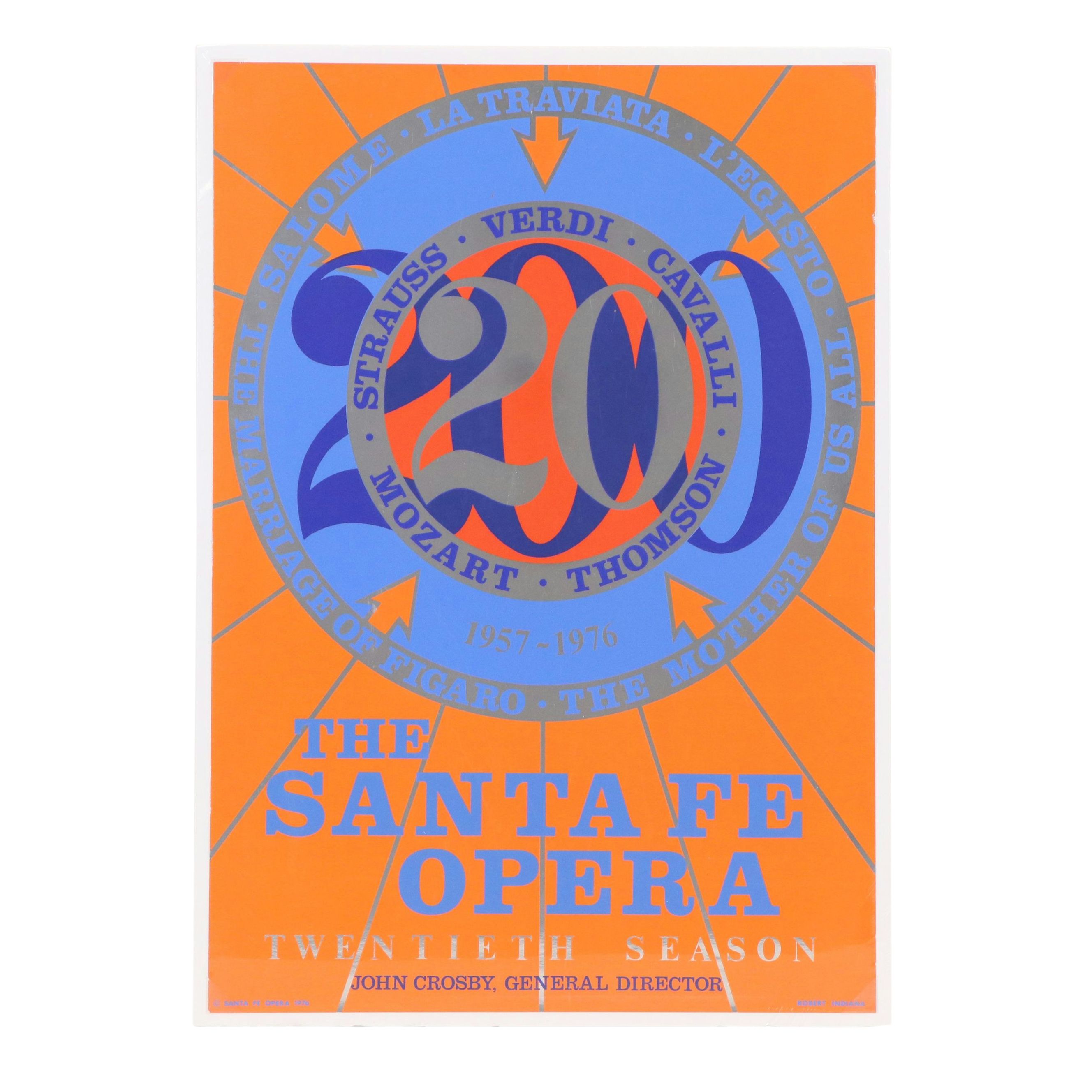 Robert Indiana Serigraph Poster "The Santa Fe Opera - Twentieth Season," 1976