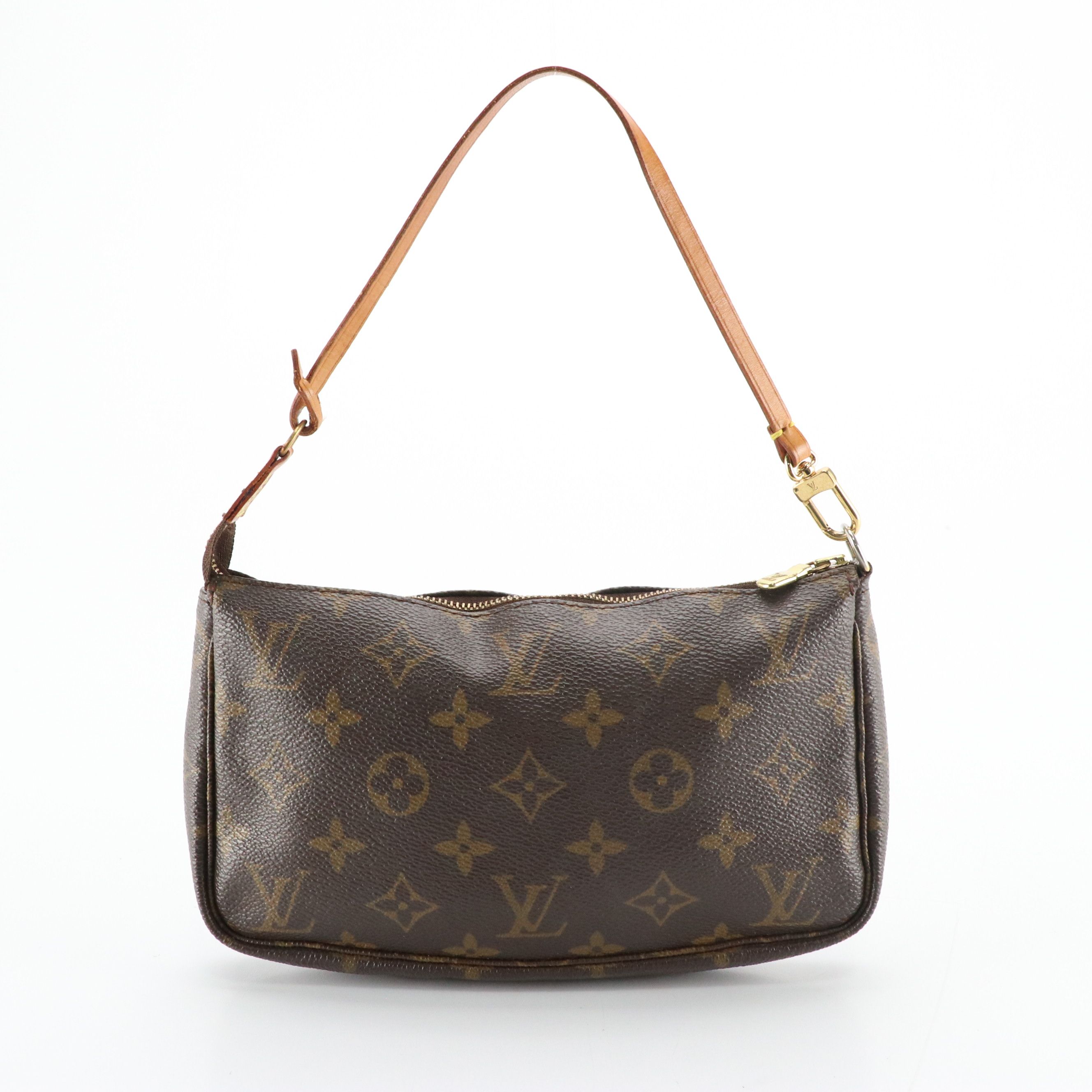 Louis Vuitton Zip Pochette in Monogram Canvas and Vachetta Leather Trim