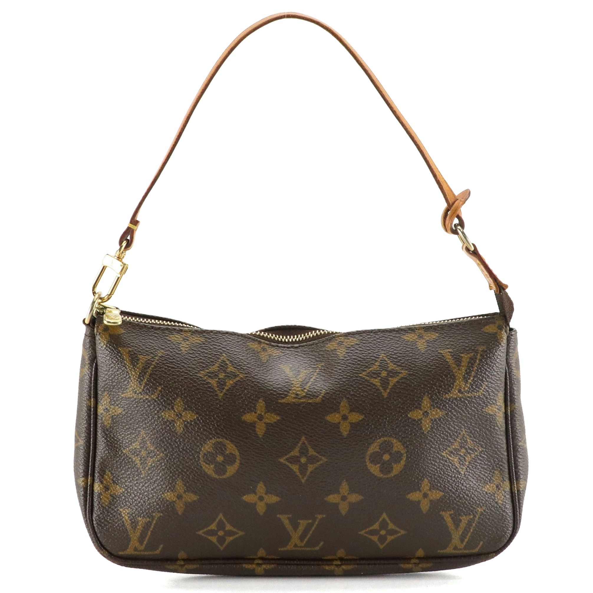 Louis Vuitton Zip Pochette in Monogram Canvas and Vachetta Leather Trim
