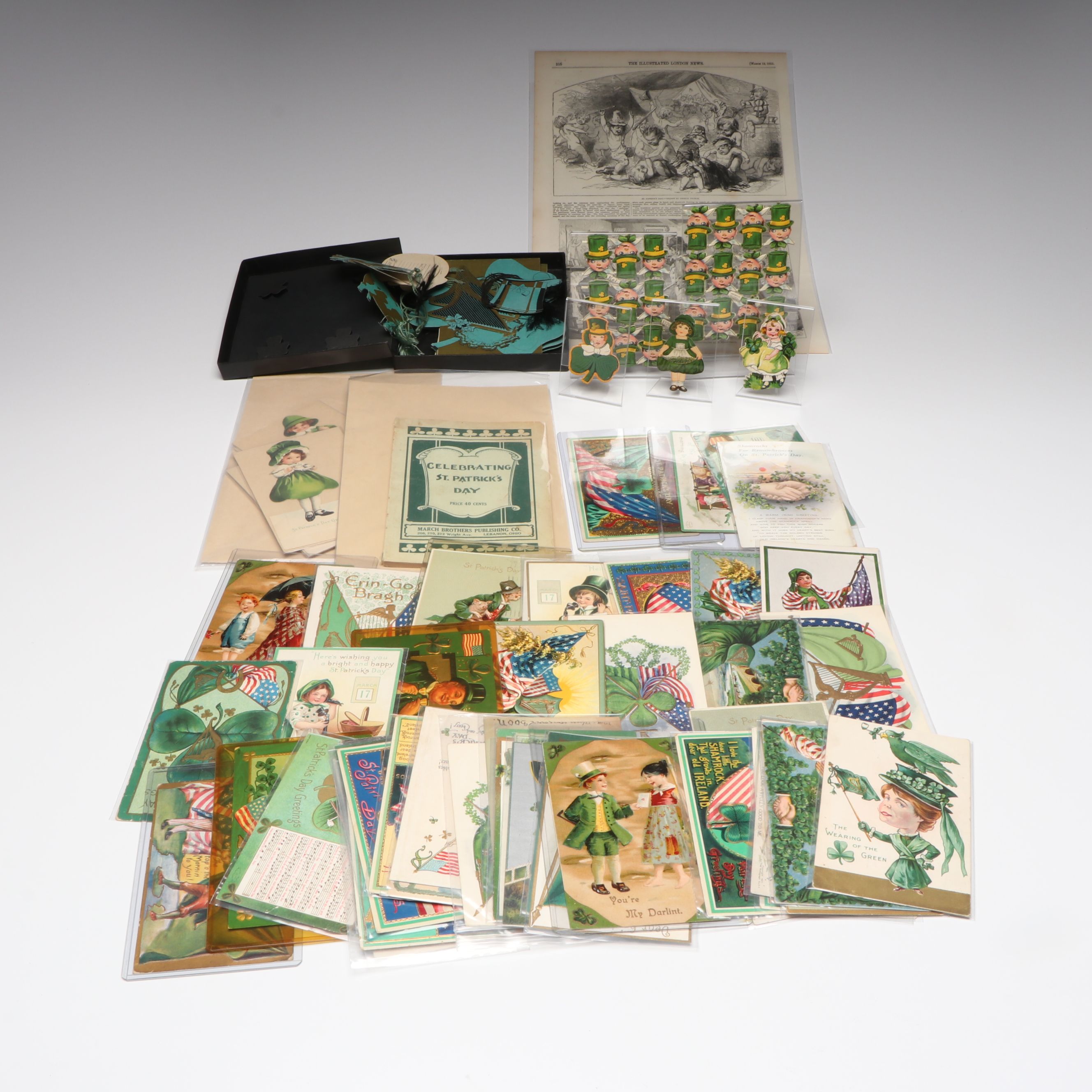 Saint Patrick's Day Postcards, Die Cuts and More Ephemera