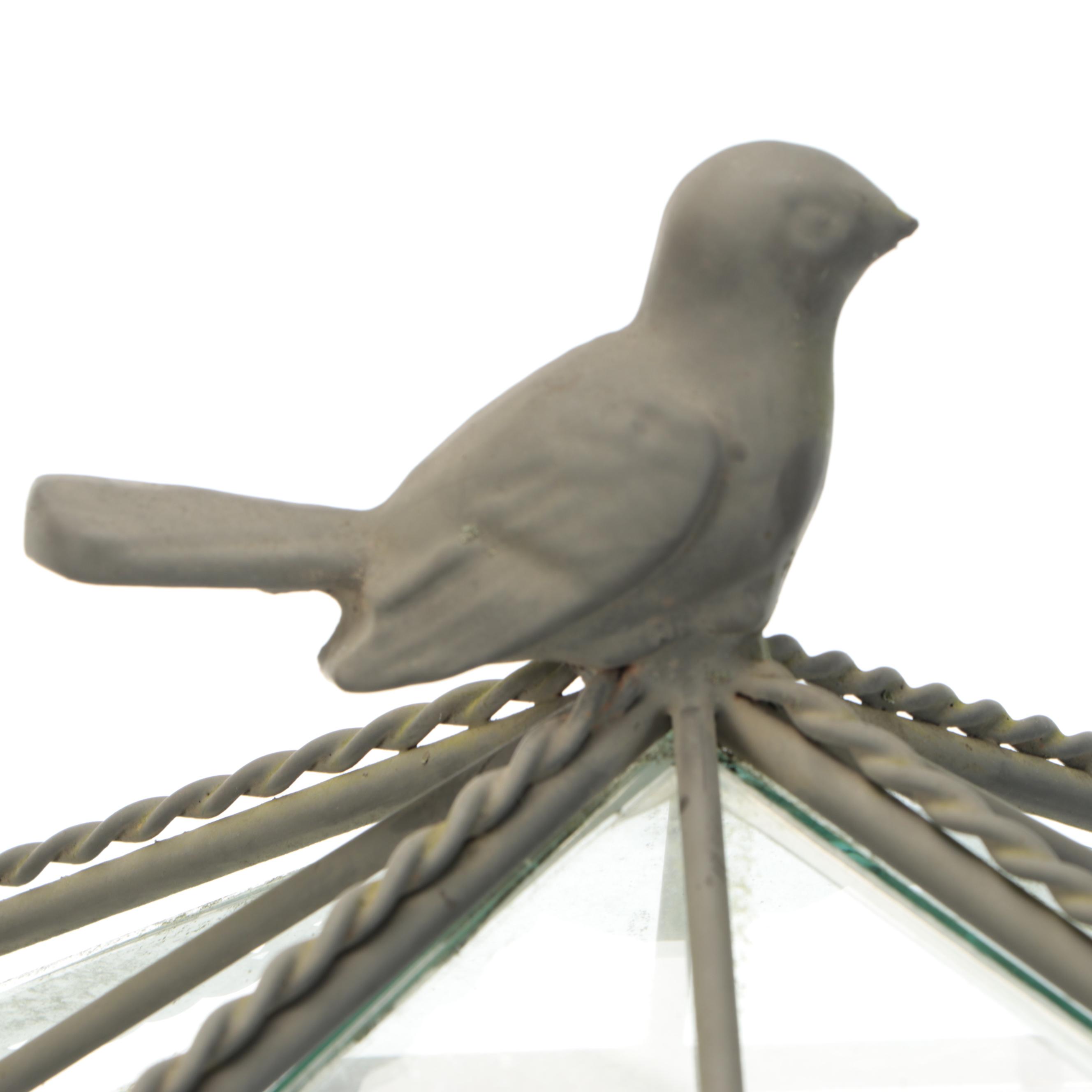 Victorian Style Glass and Metal Pagoda Shaped Terrarium