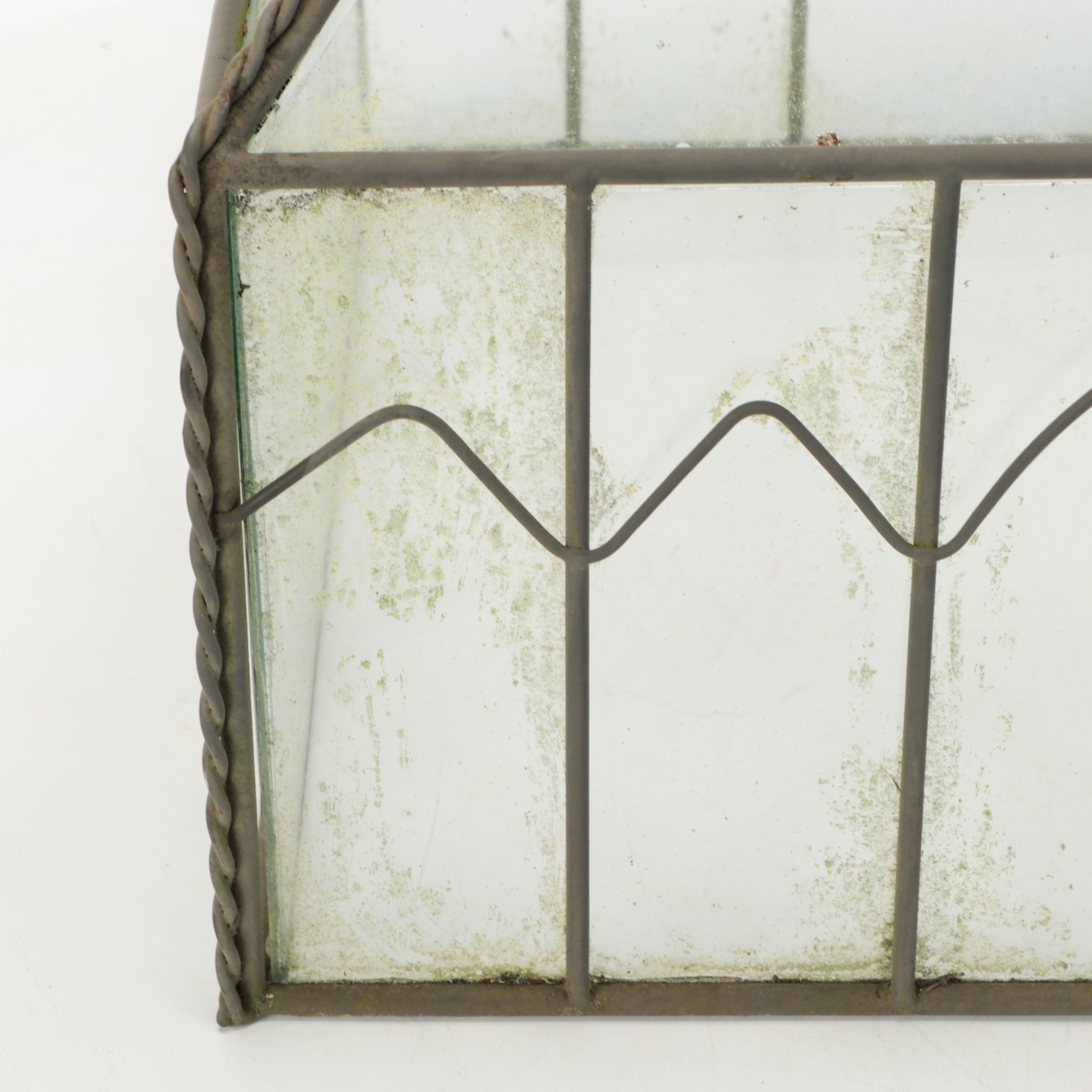 Victorian Style Glass and Metal Pagoda Shaped Terrarium