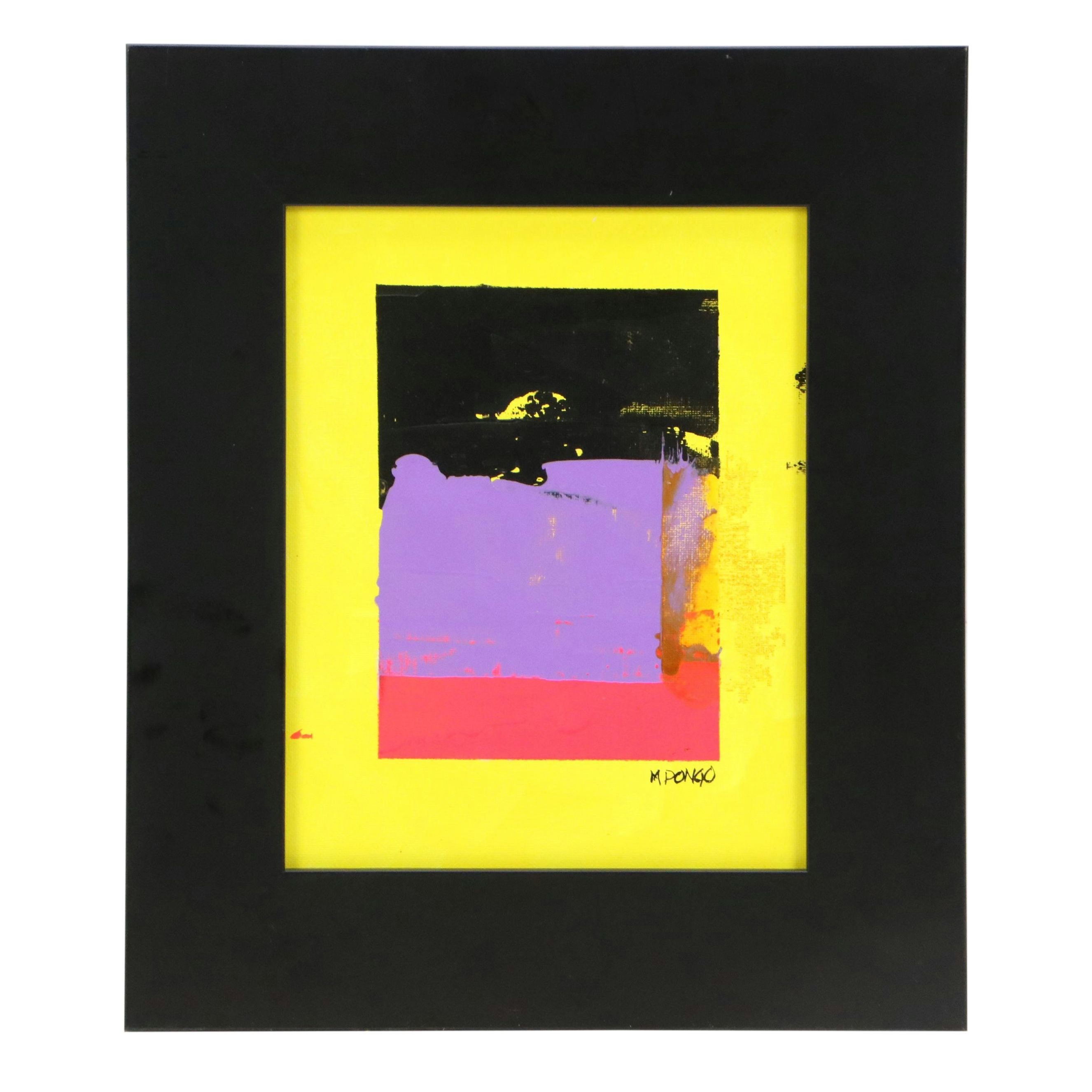 Milagros Pongo Abstract Mixed Media Painting, 21st Century