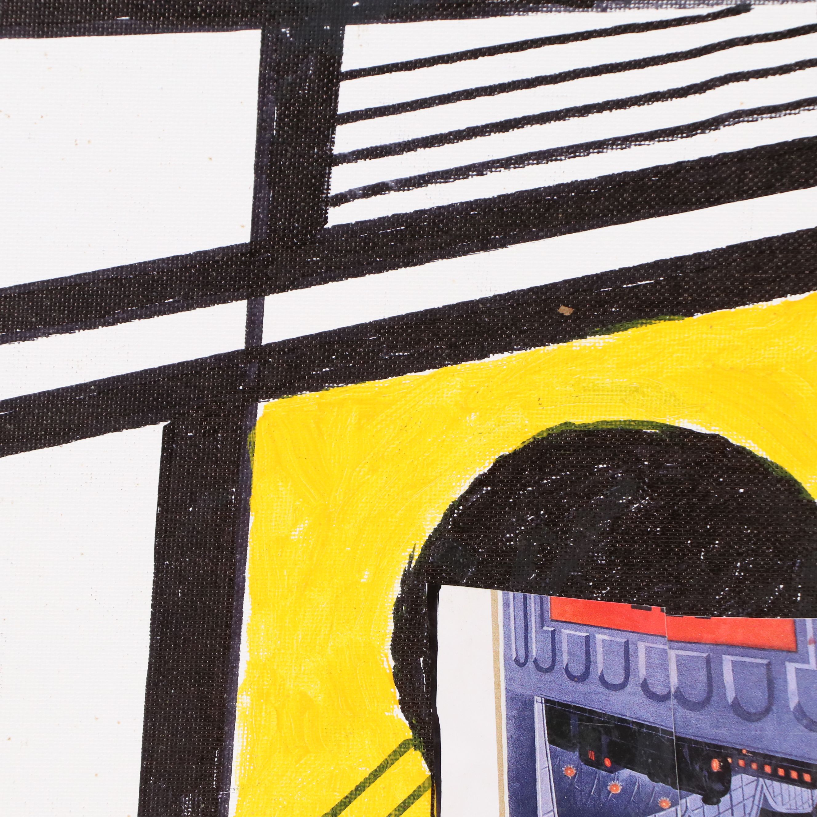 Ronald G. Ahlström Abstract Expressionist Mixed Media Collage, Late 20th Century