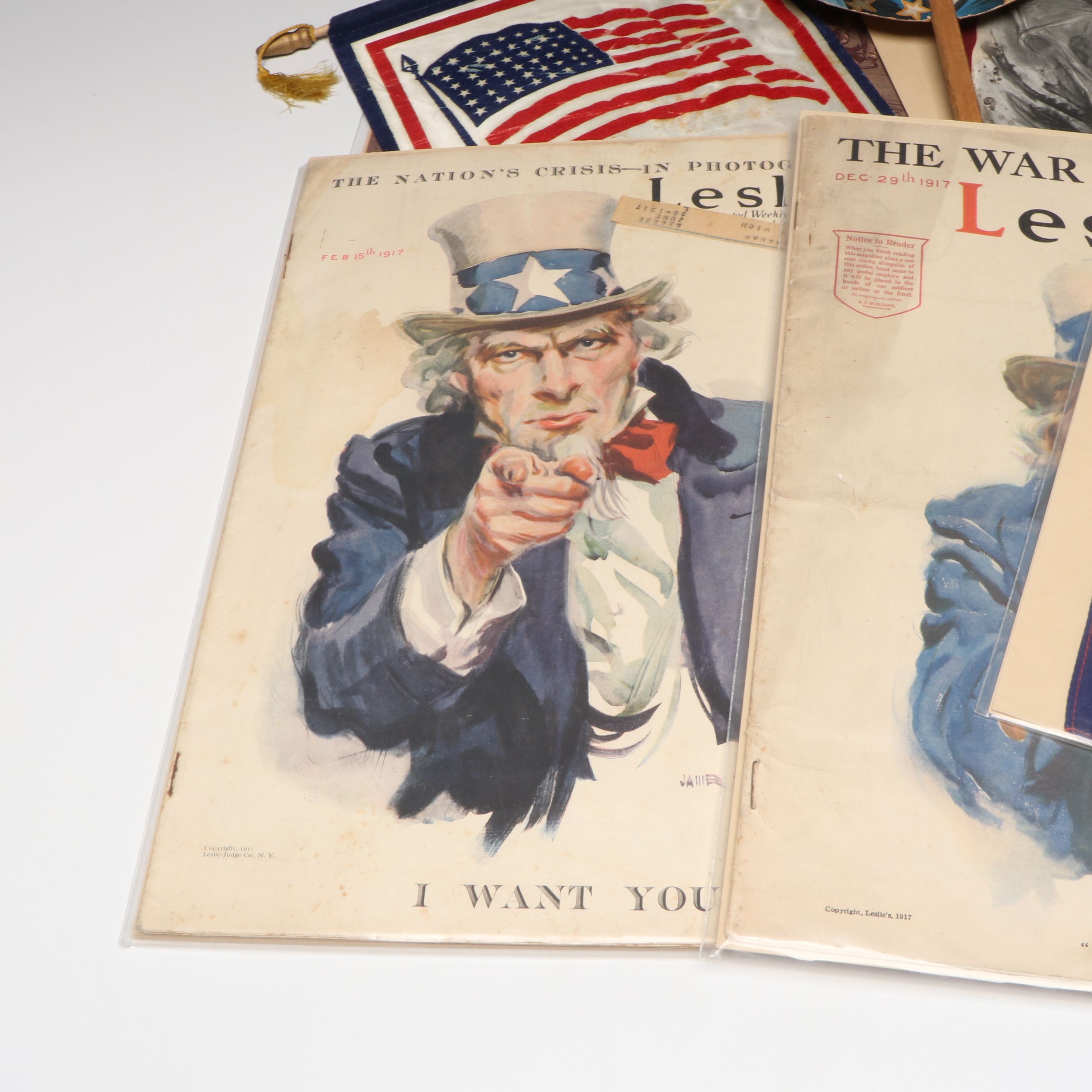 Leslie's Magazine "The War in Pictures" and More Patriotic Ephemera and Décor