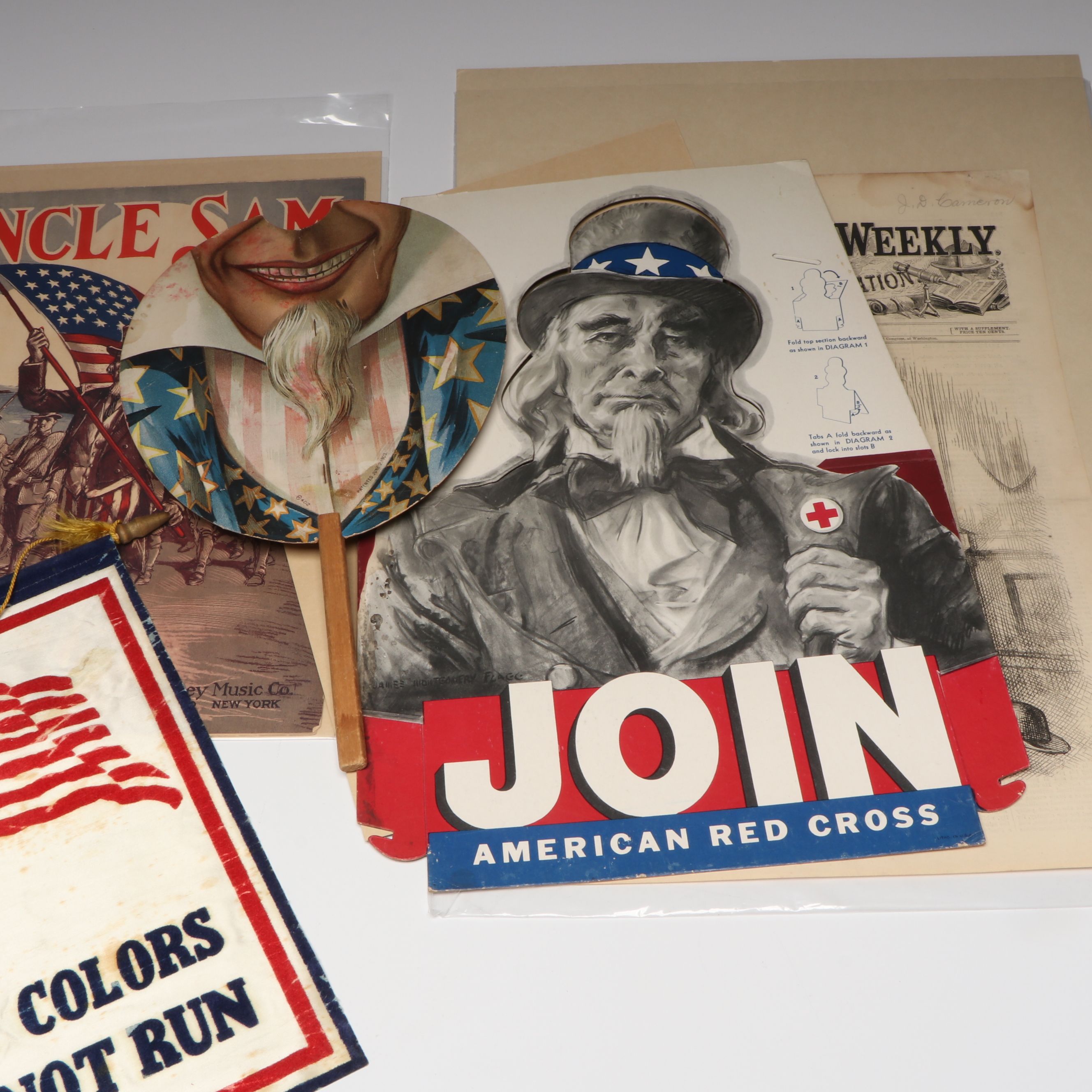 Leslie's Magazine "The War in Pictures" and More Patriotic Ephemera and Décor