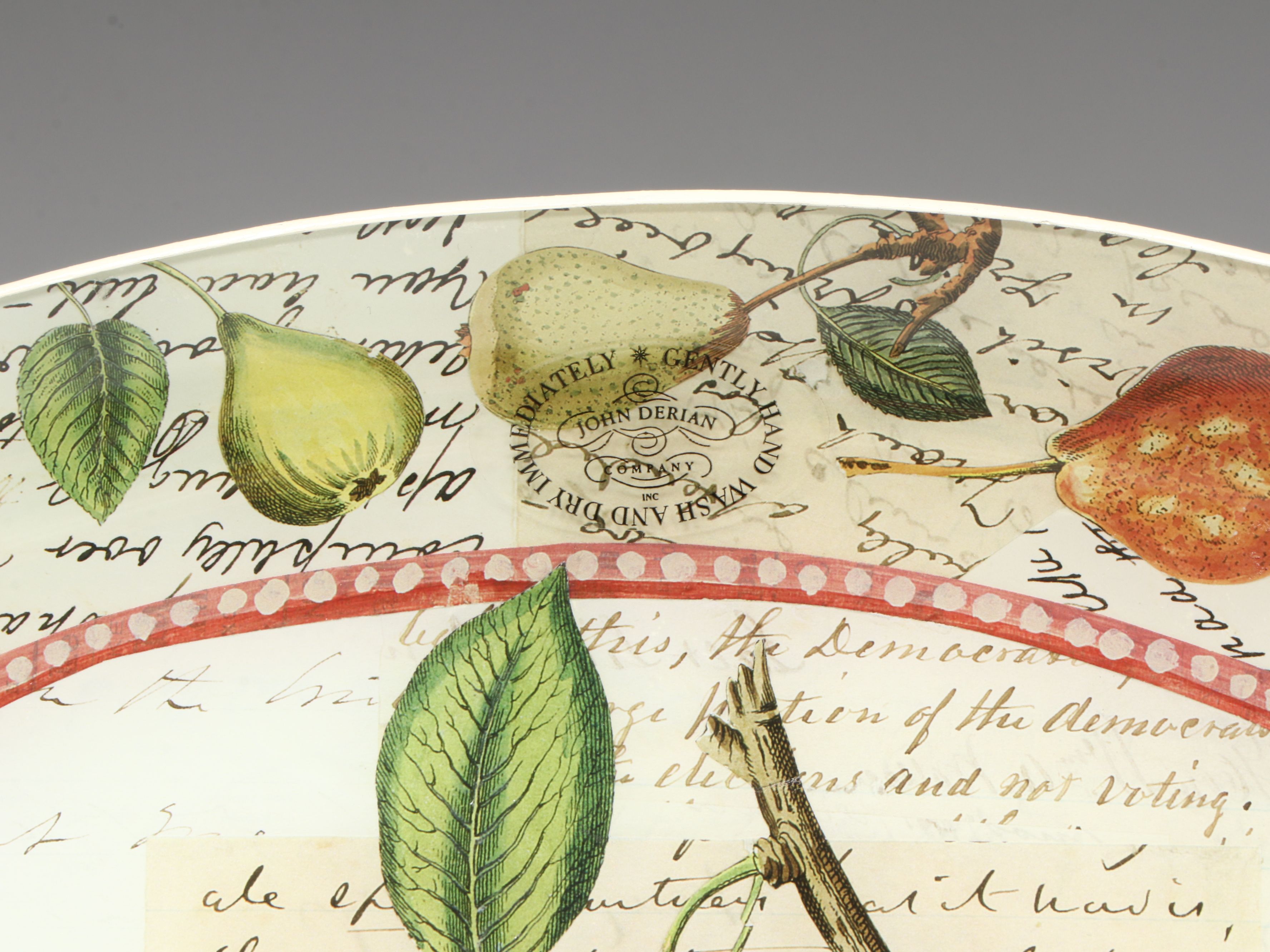 John Derian Octagonal Decoupage Glass Serving Platters