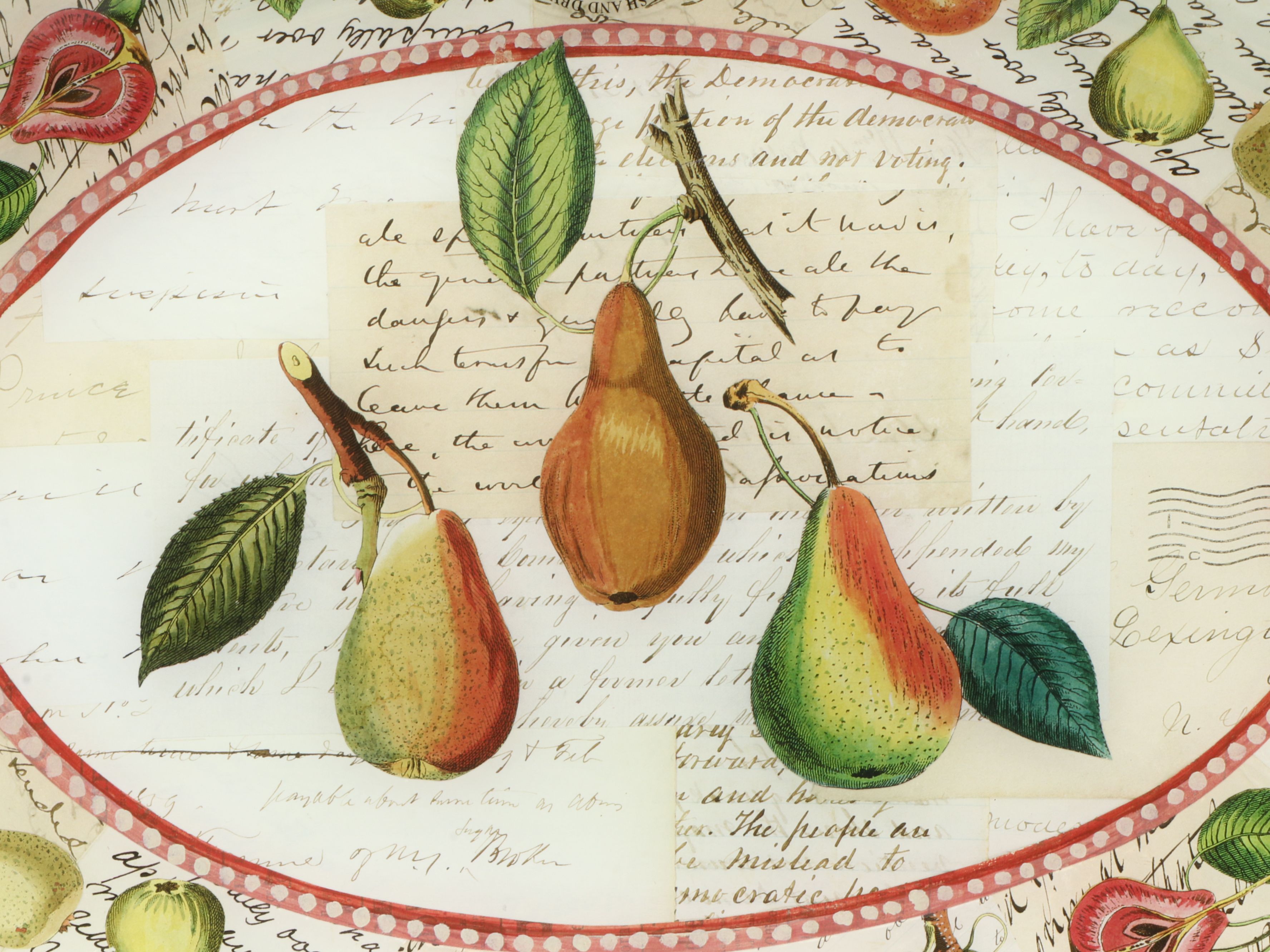 John Derian Octagonal Decoupage Glass Serving Platters