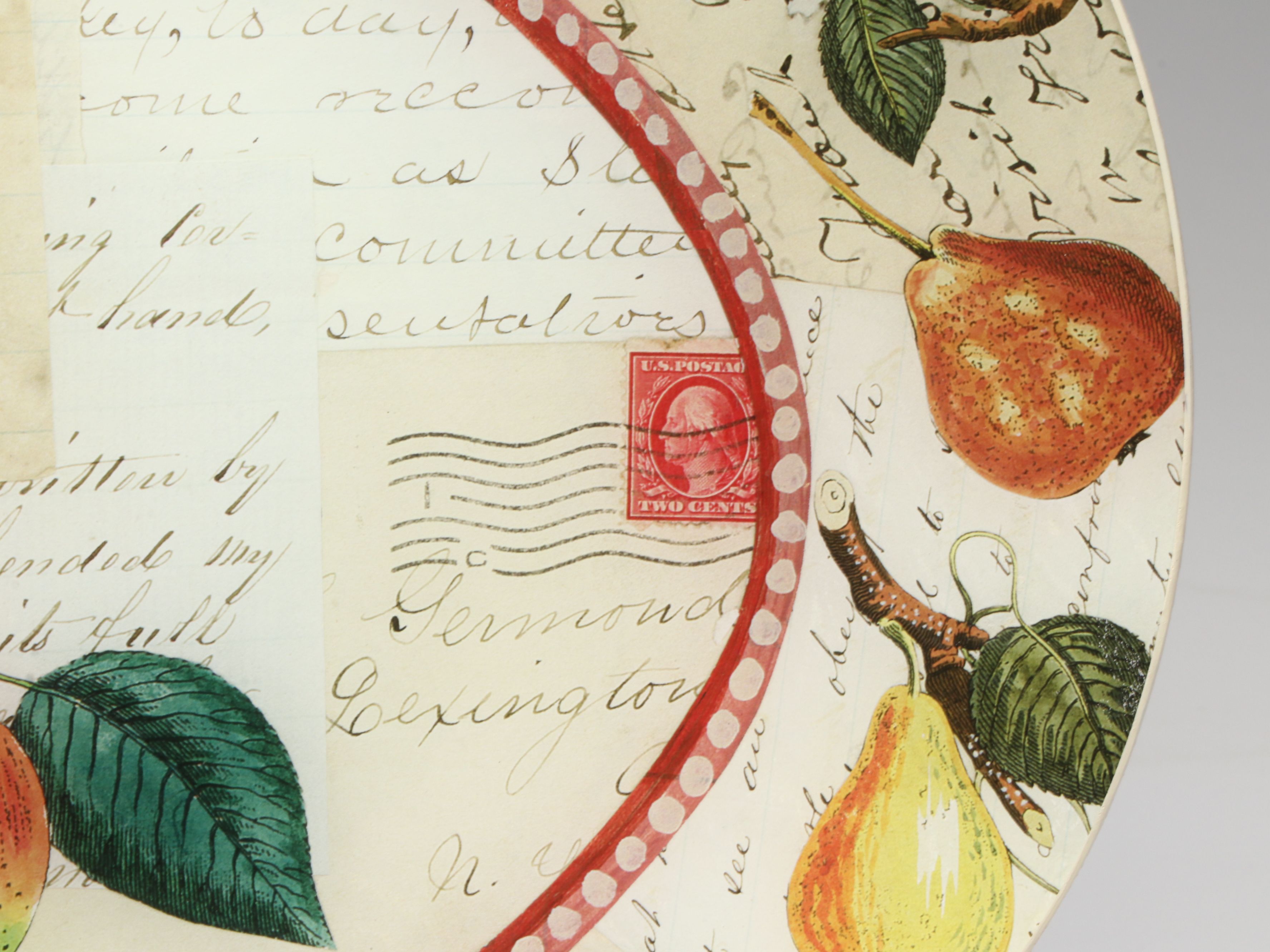 John Derian Octagonal Decoupage Glass Serving Platters