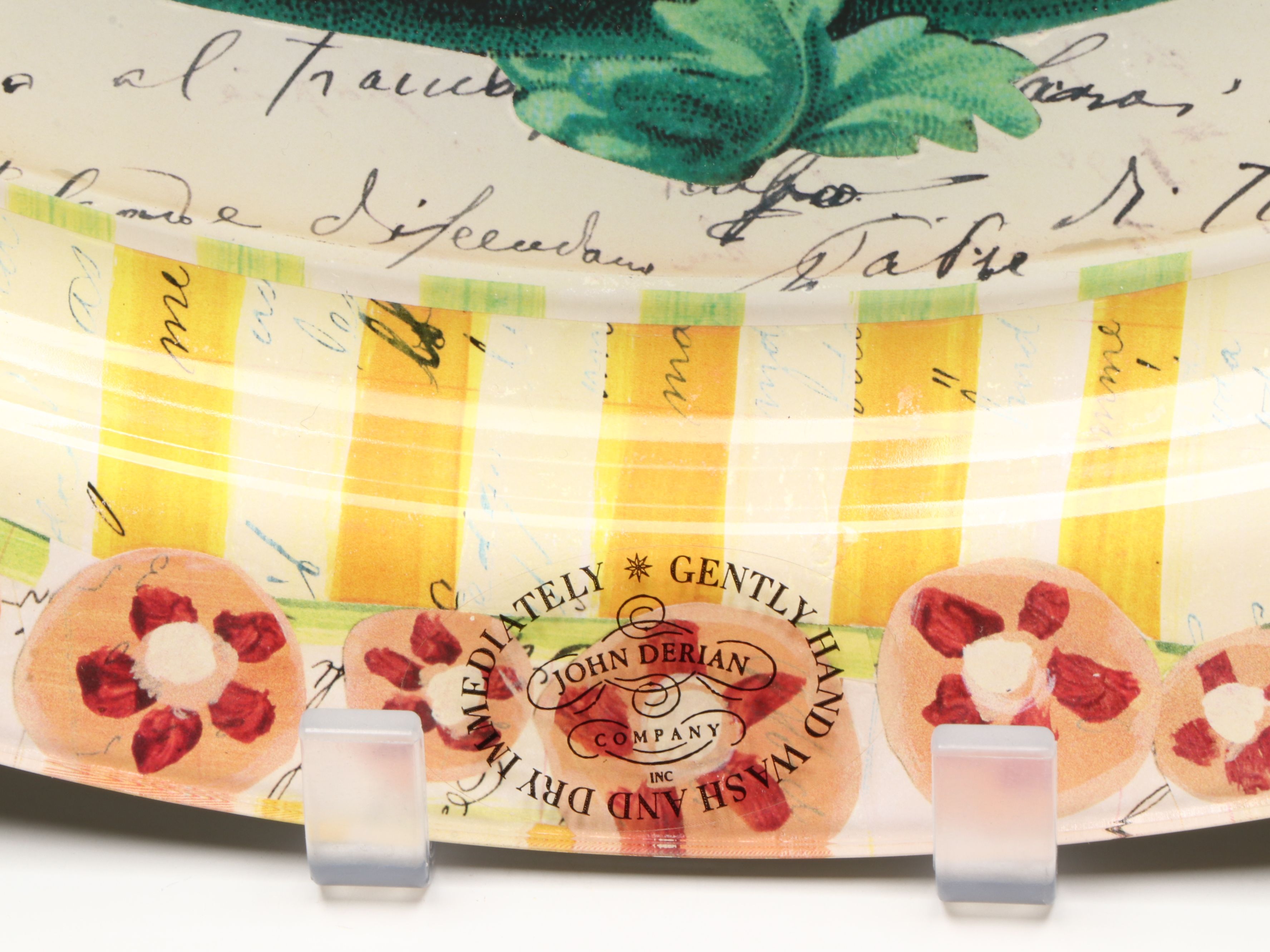 John Derian Octagonal Decoupage Glass Serving Platters