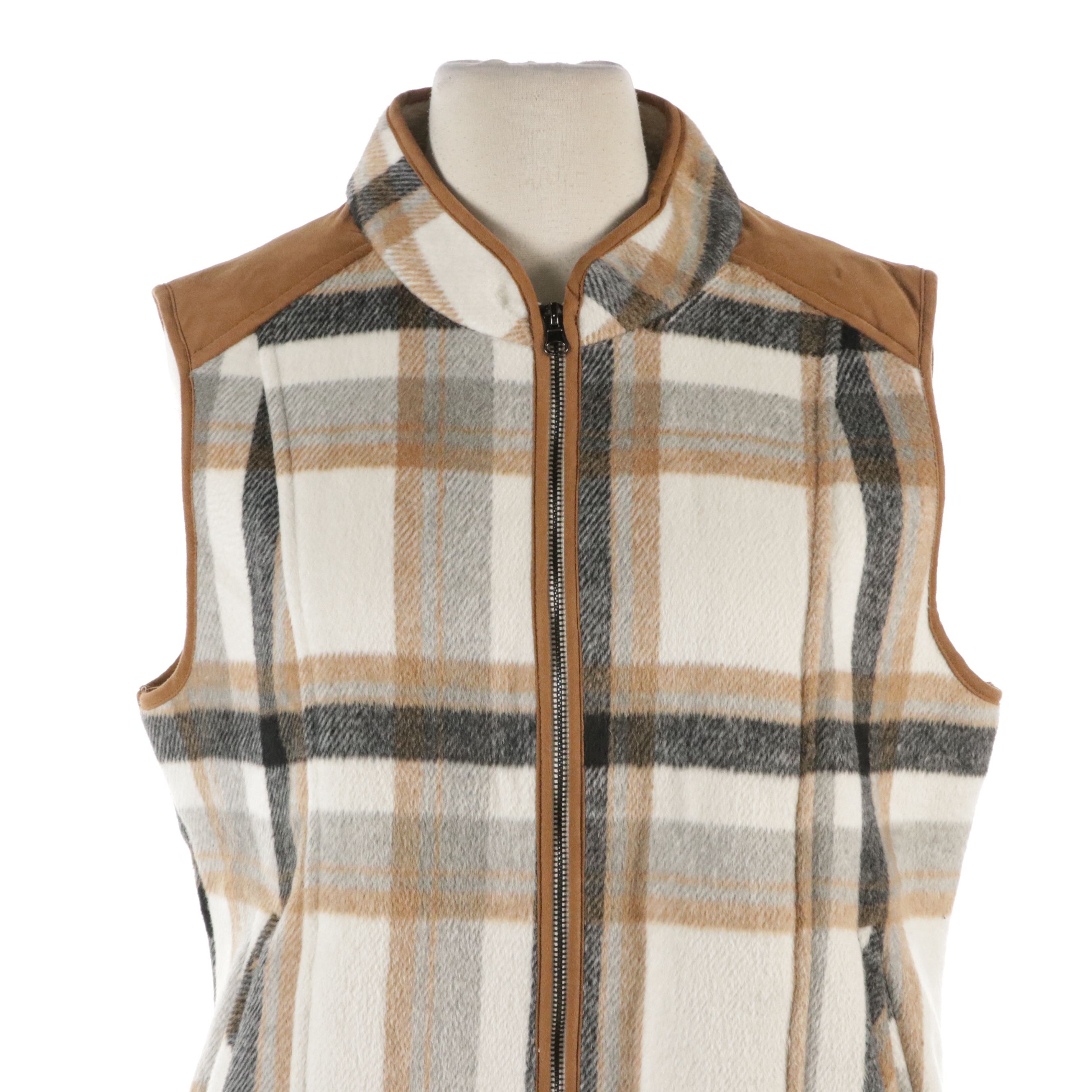 Carlisle Hooded Sweater Vest and Entro Plaid Zip Vest