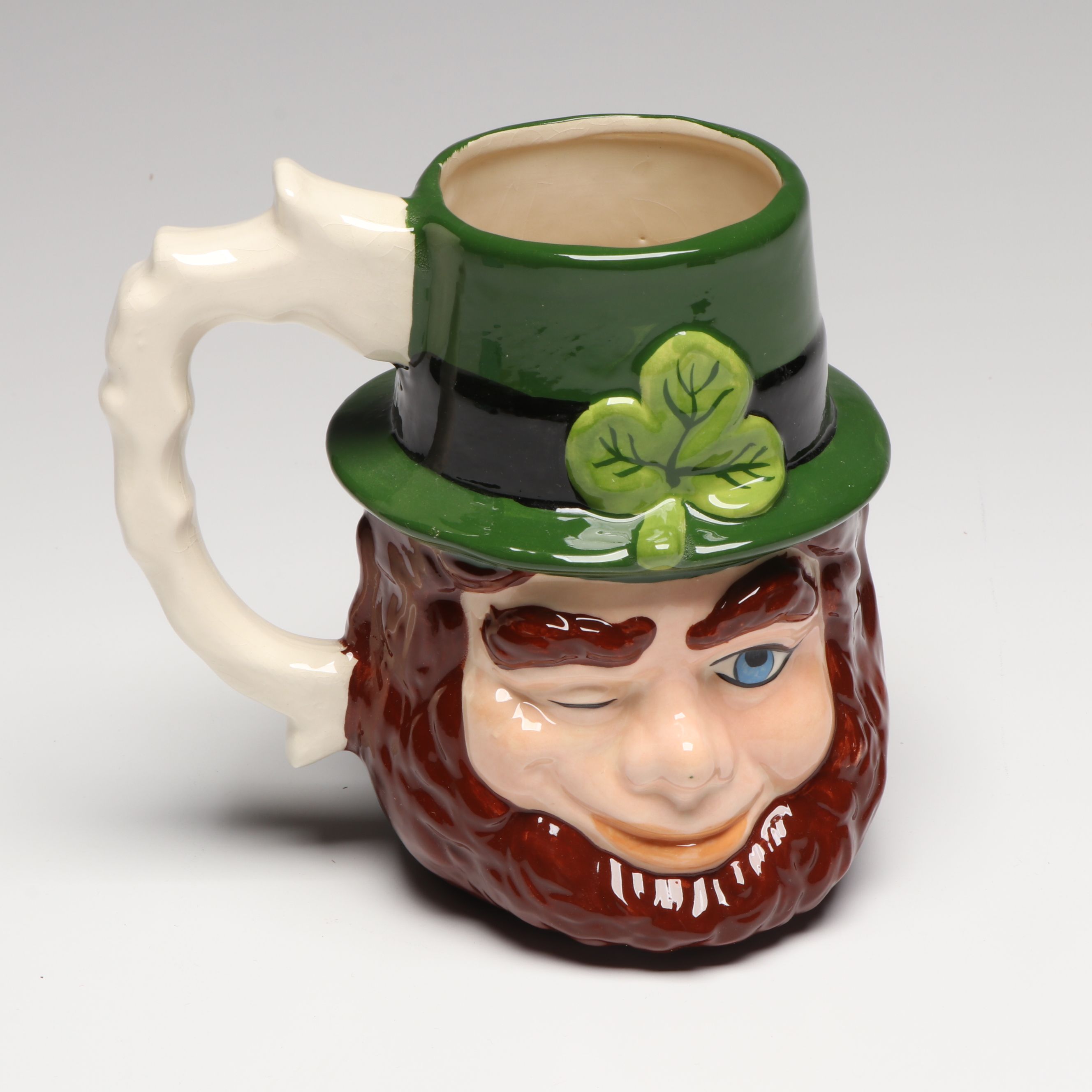 Irish Wooden Shillelagh with Ceramic Steins, Keg, More St. Patrick's Day Décor