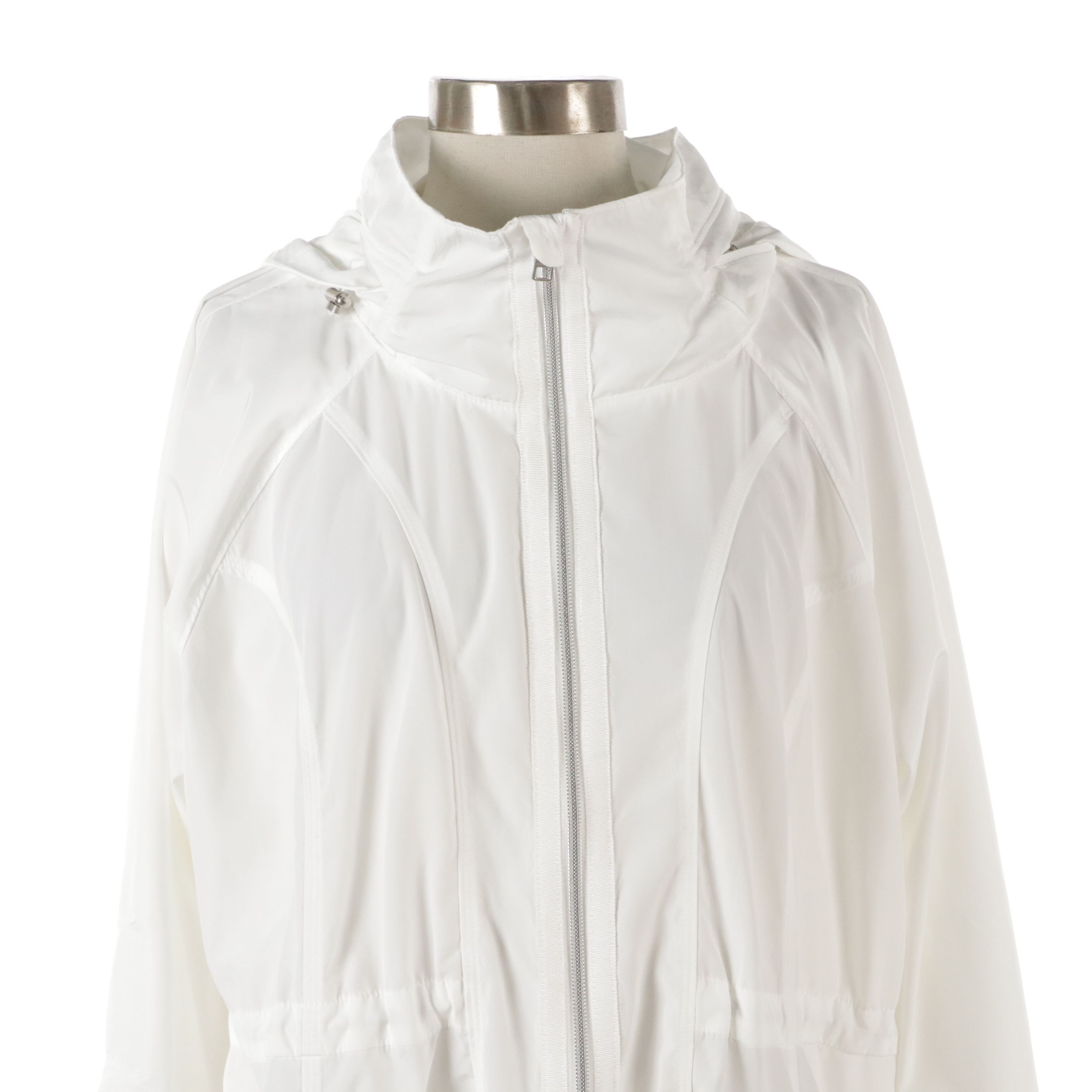 Lightweight Athleta Hooded Windbreaker and Eileen Fisher Hooded Zip Coat