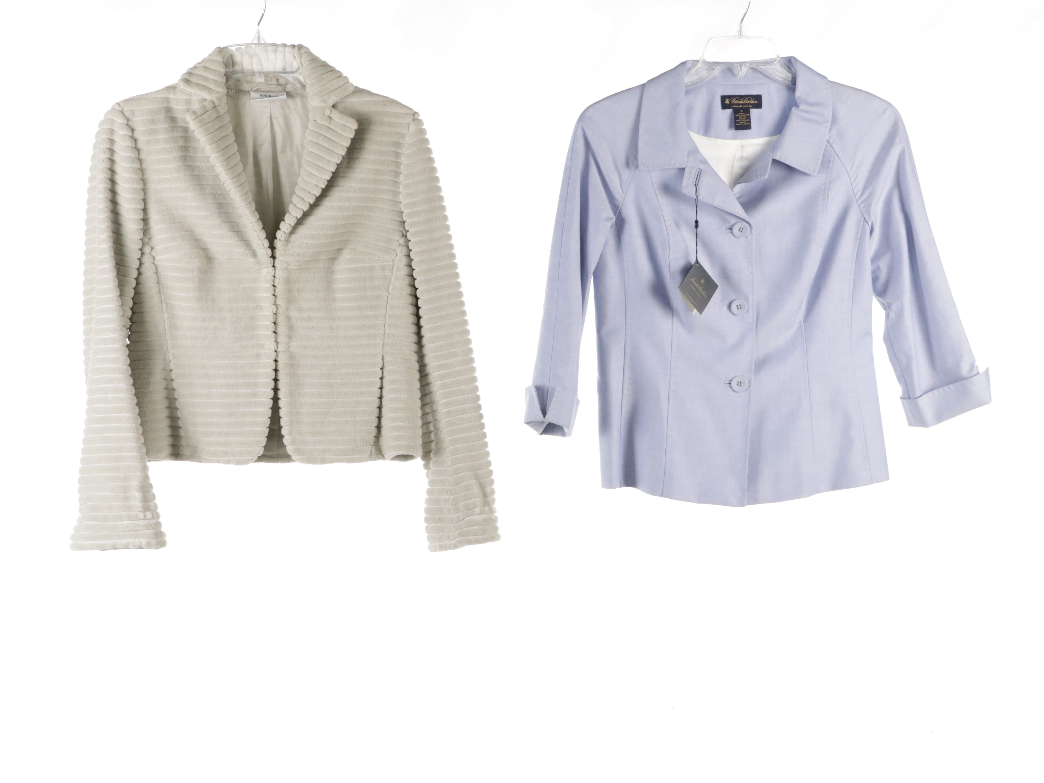 Brooks Brothers Blazer, Akris punto Ribbed Jacket, and Tory Burch Tweed Jacket