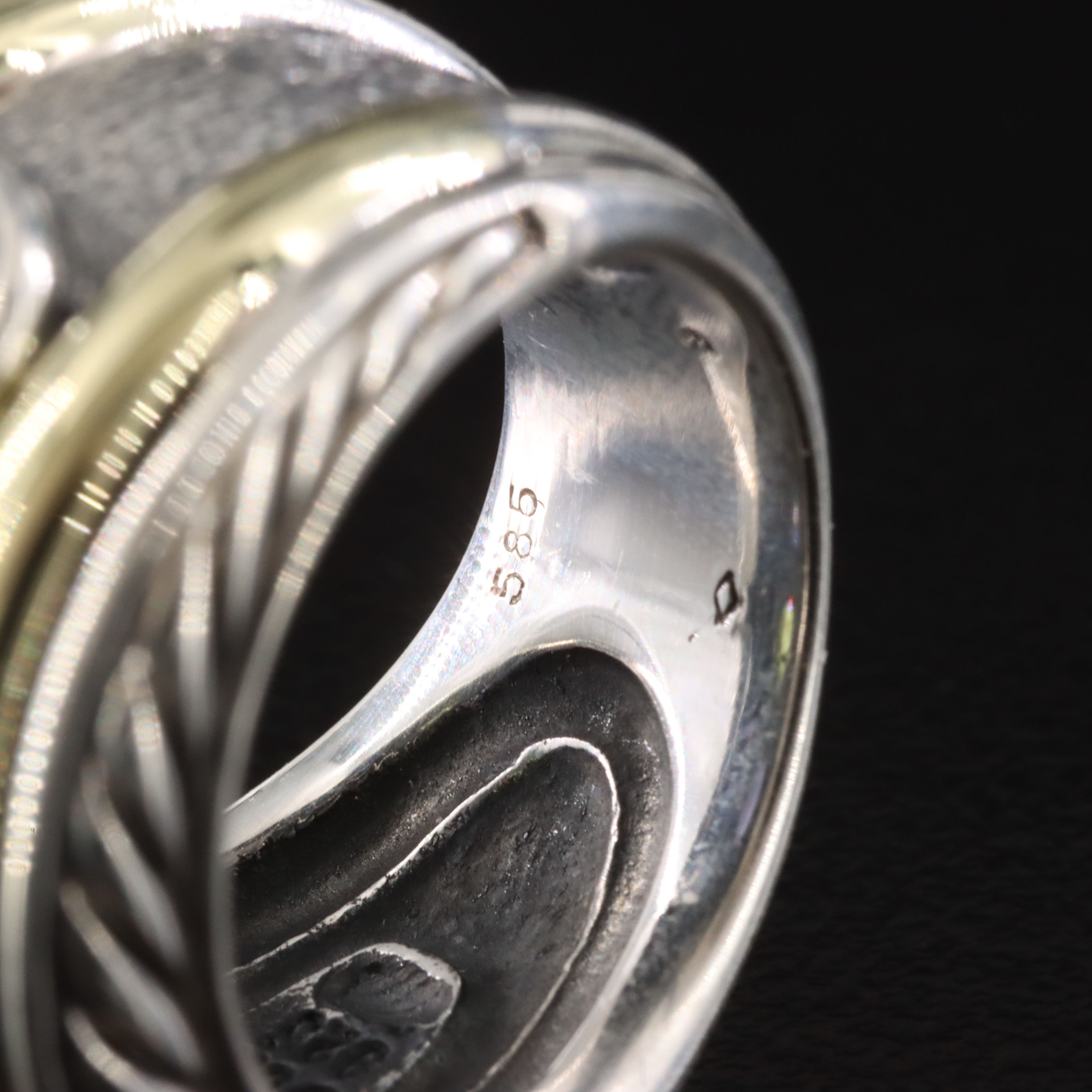 David Yurman Renaissance Sterling Peridot and Iolite Ring with 14K Accents